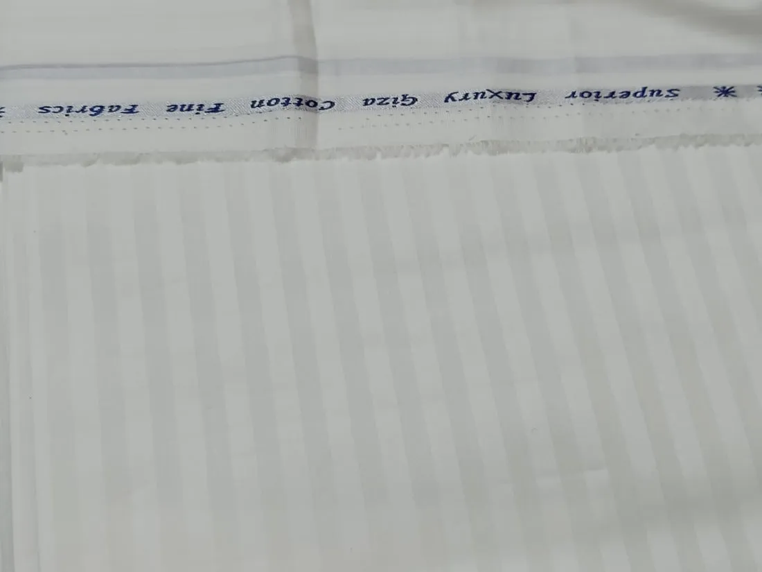 100% Cotton fabric satin stripe design Ivory 58" wide available in two styles[12493/94]