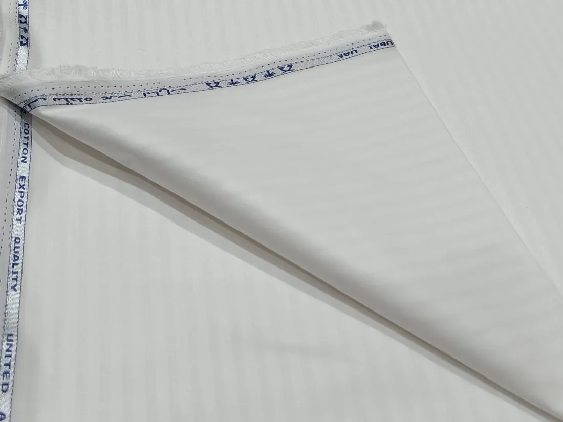 100% Cotton fabric satin stripe design Ivory 58" wide available in two styles[12493/94]