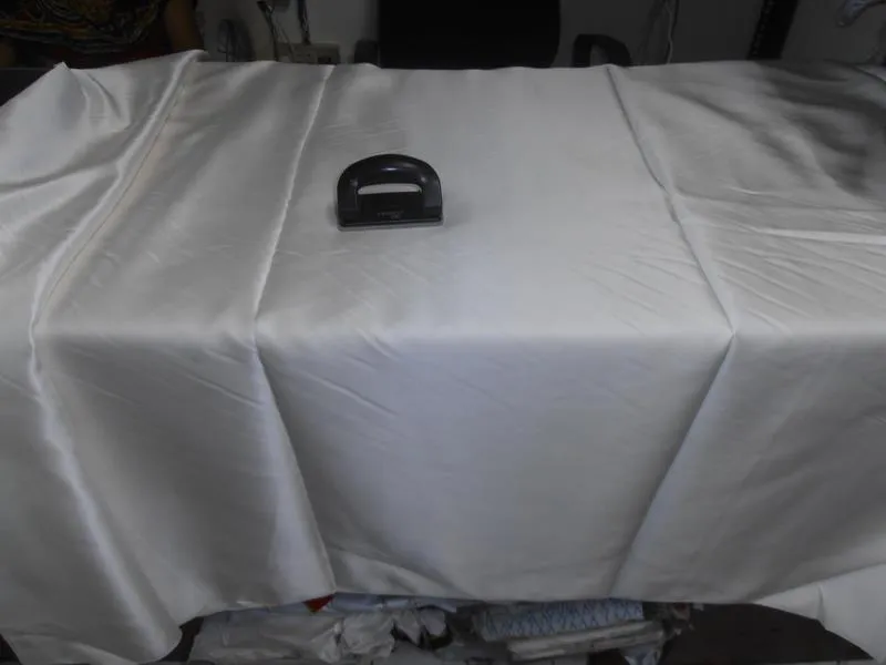 33 momme silk reversible satin fabric pearl white/medium ivory 44&quot; wide