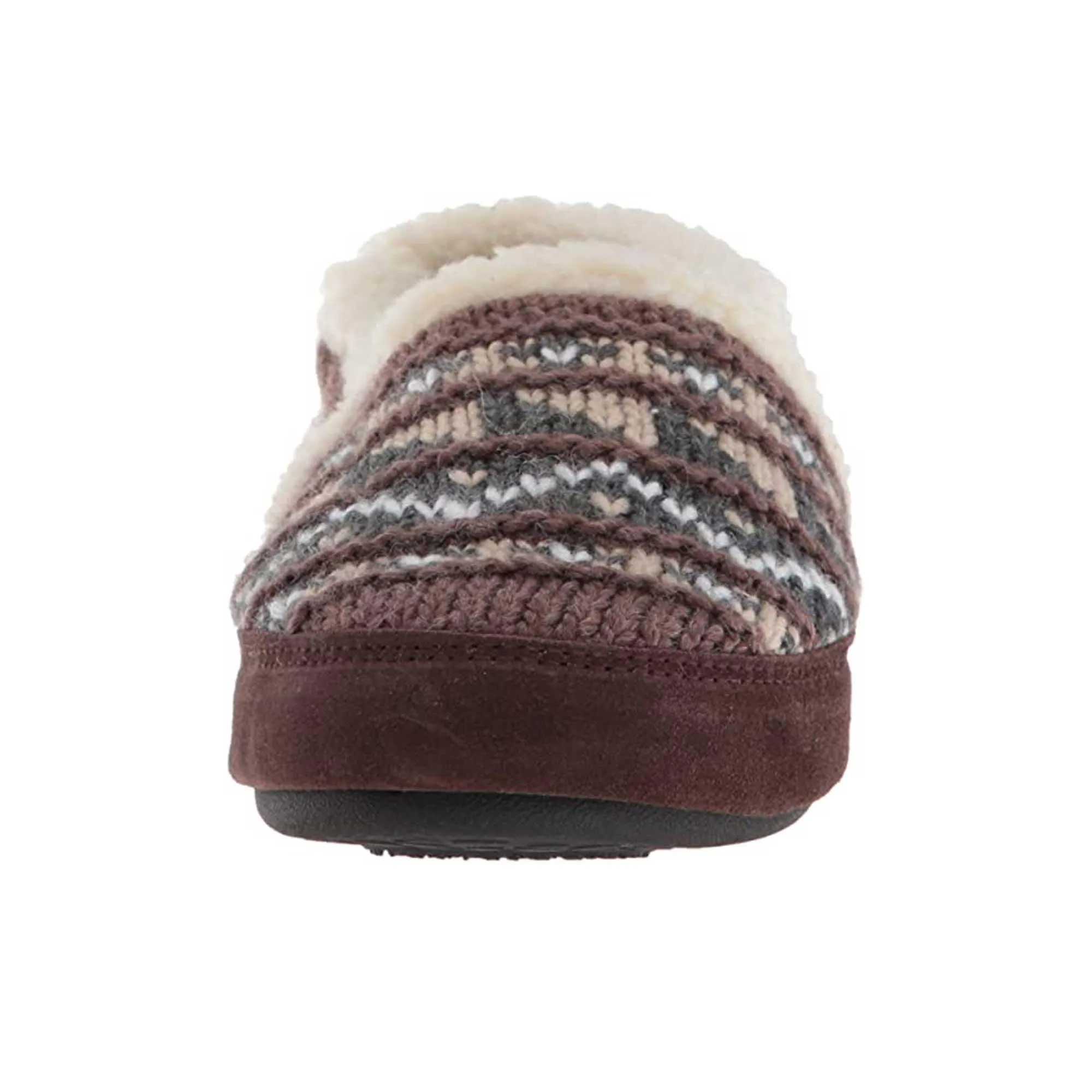 Acorn Women's Moc Slippers - Knit Uppers Cozy, Nordic Brown, Small | A18605NORWS