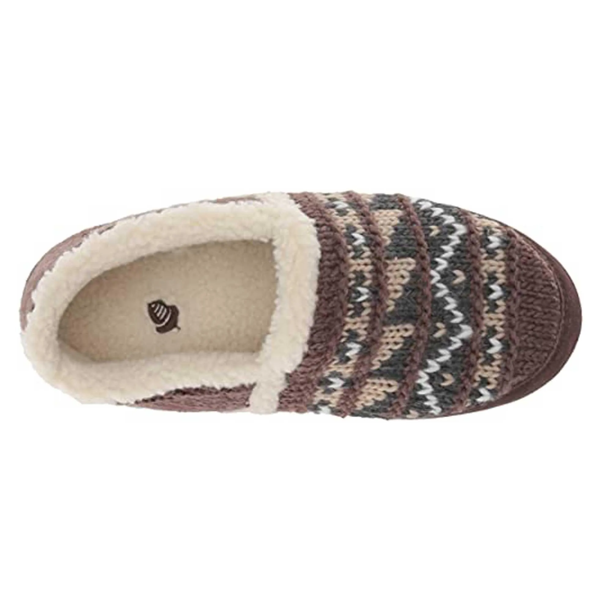 Acorn Women's Moc Slippers - Knit Uppers Cozy, Nordic Brown, Small | A18605NORWS