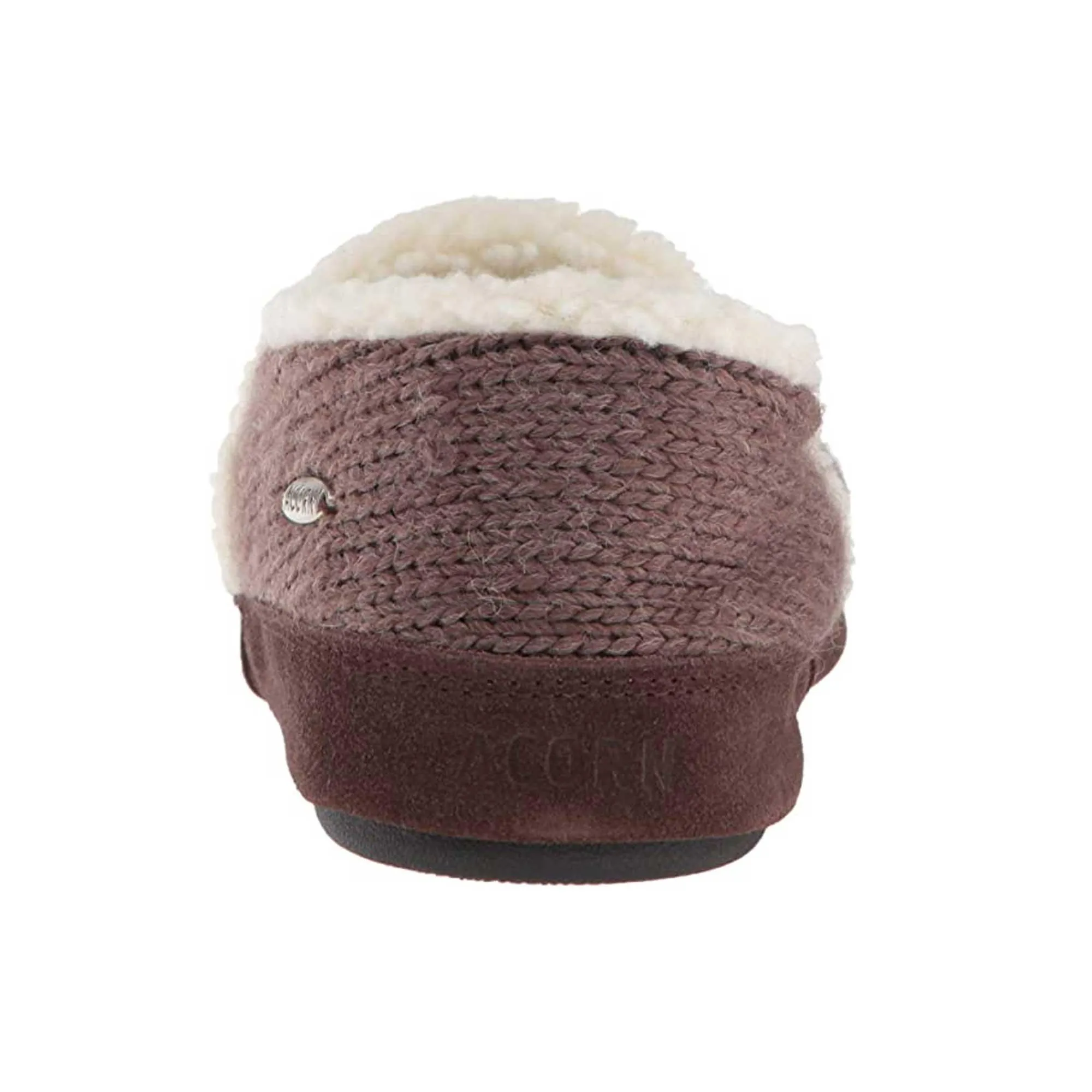 Acorn Women's Moc Slippers - Knit Uppers Cozy, Nordic Brown, Small | A18605NORWS