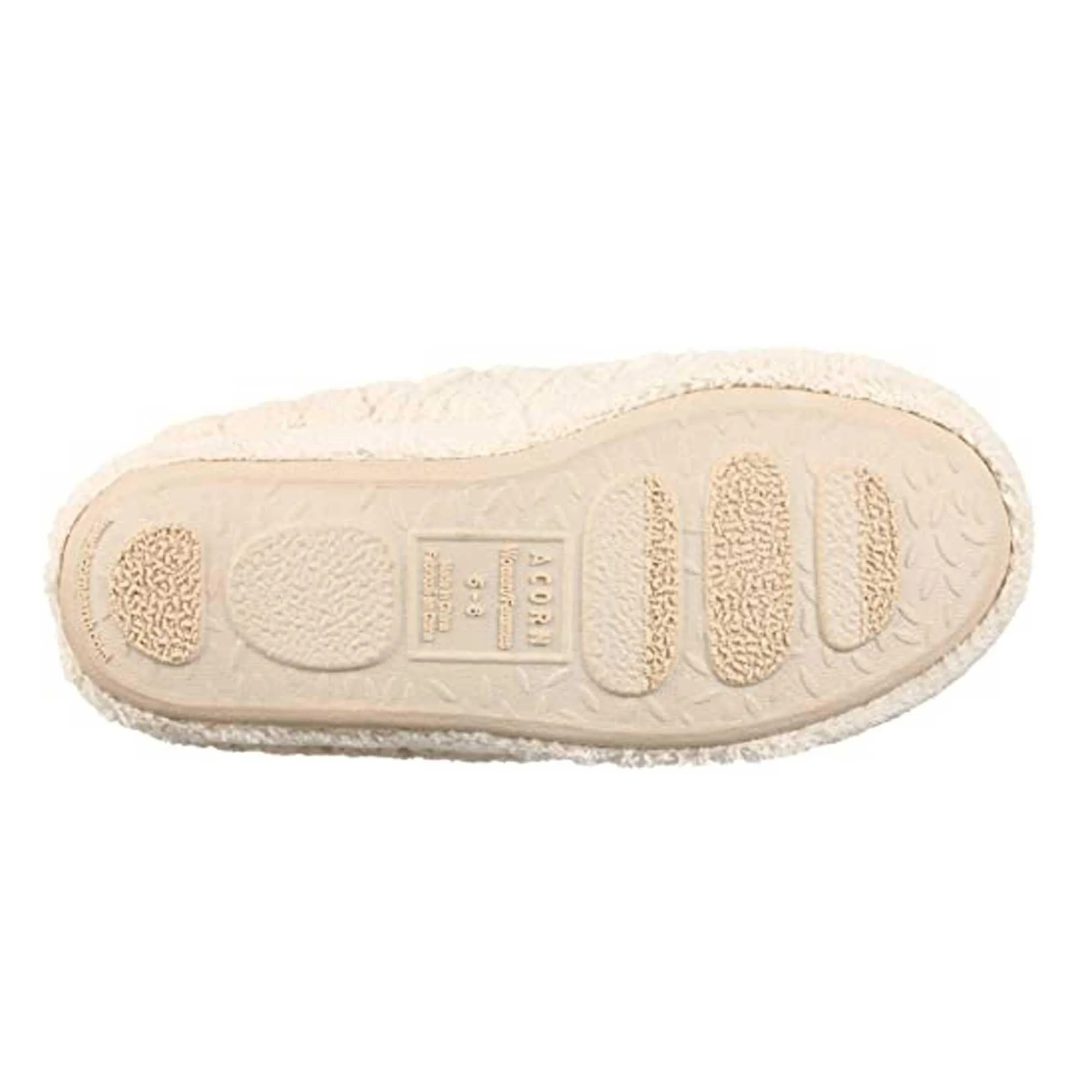 Acorn Women's Spa Slippers - Terry Adjustable Wrap, Natural, Large | A10631-AAH-L