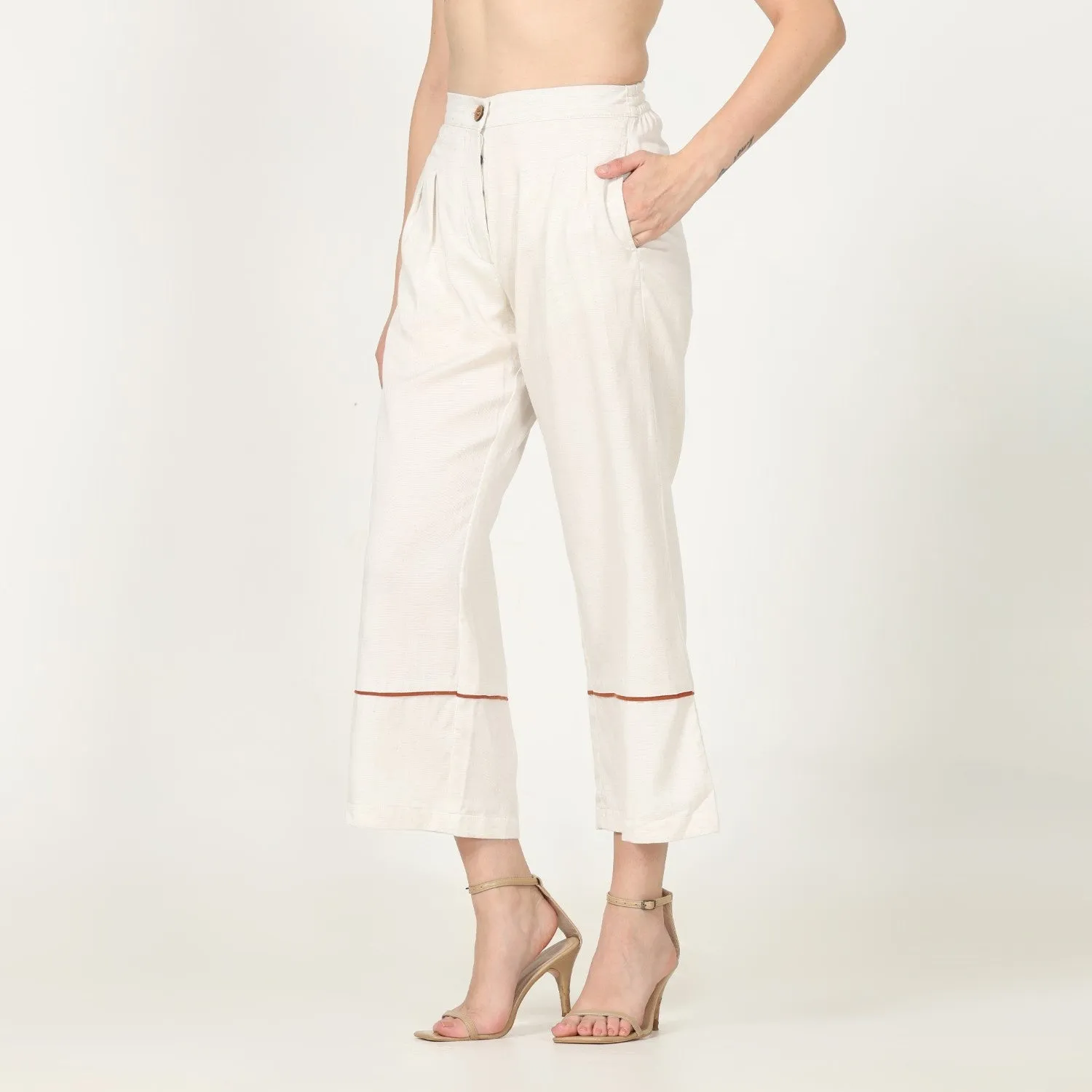 Autumn Rust Tunic With Off-white Pant | Cotton & Tencel | Comfy Workwear