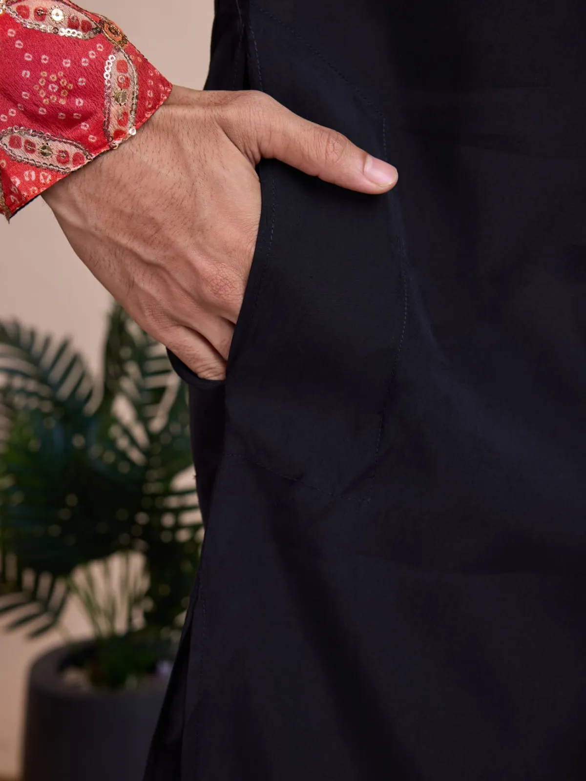 Black Silk Multi Thread Work Sequance Work Kurta Payjama With Dupptta