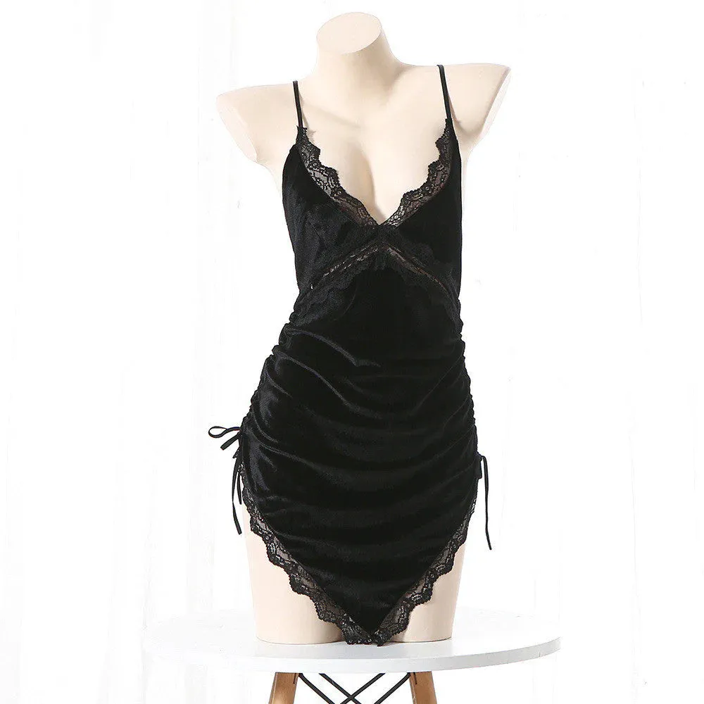 BLACK SUSPENDER DRESS YV50022