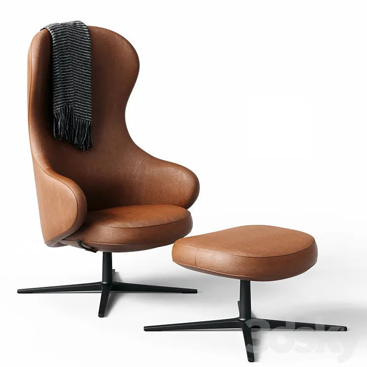 DUA Relax Swivel Trestle Lounge Chair