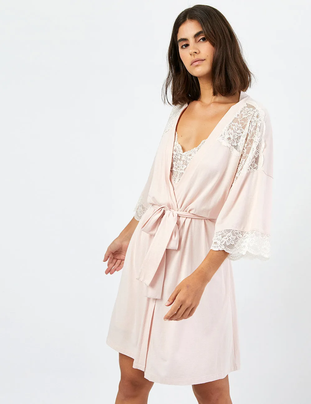 Eliza Robe Bridal Shell Rose