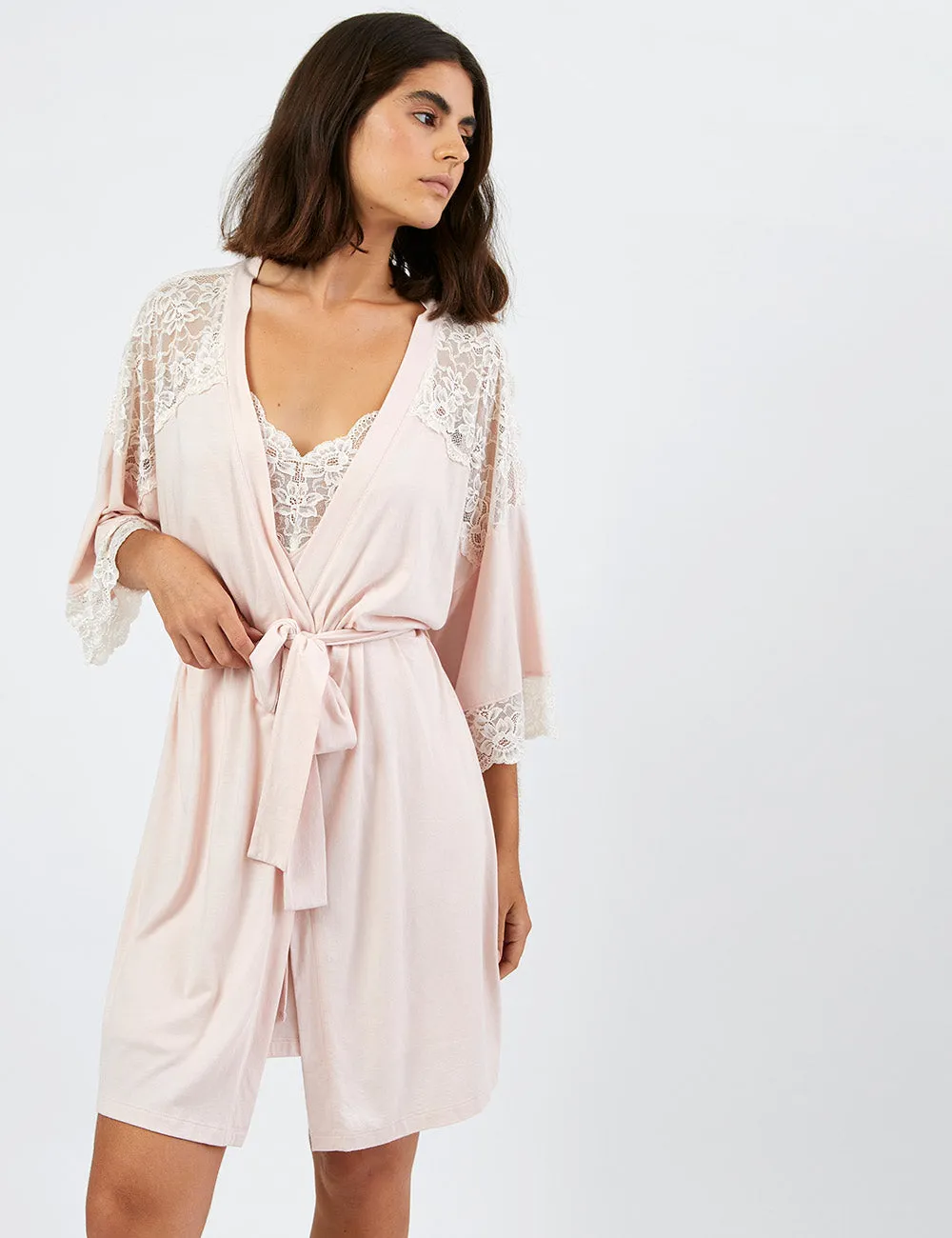 Eliza Robe Bridal Shell Rose