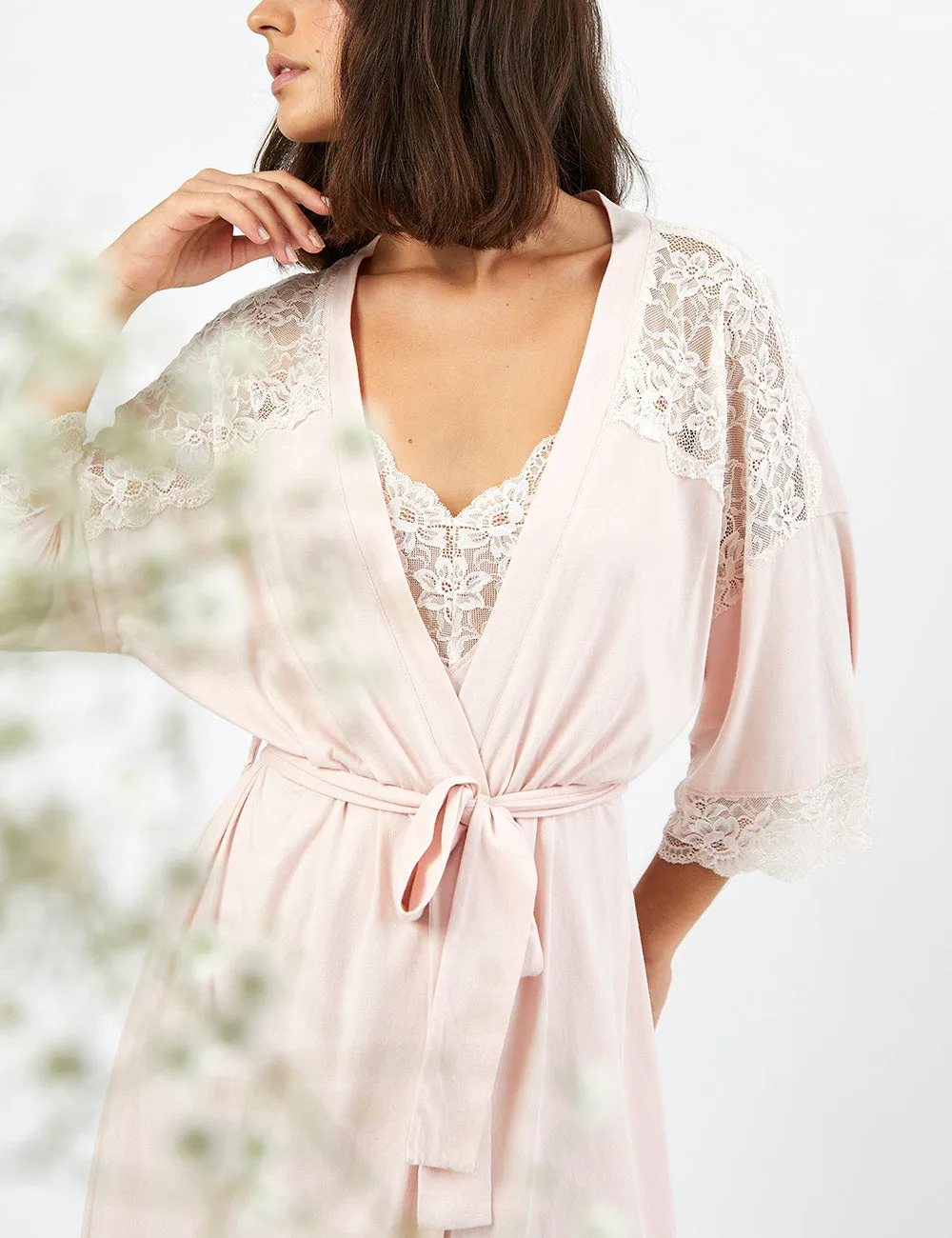 Eliza Robe Bridal Shell Rose