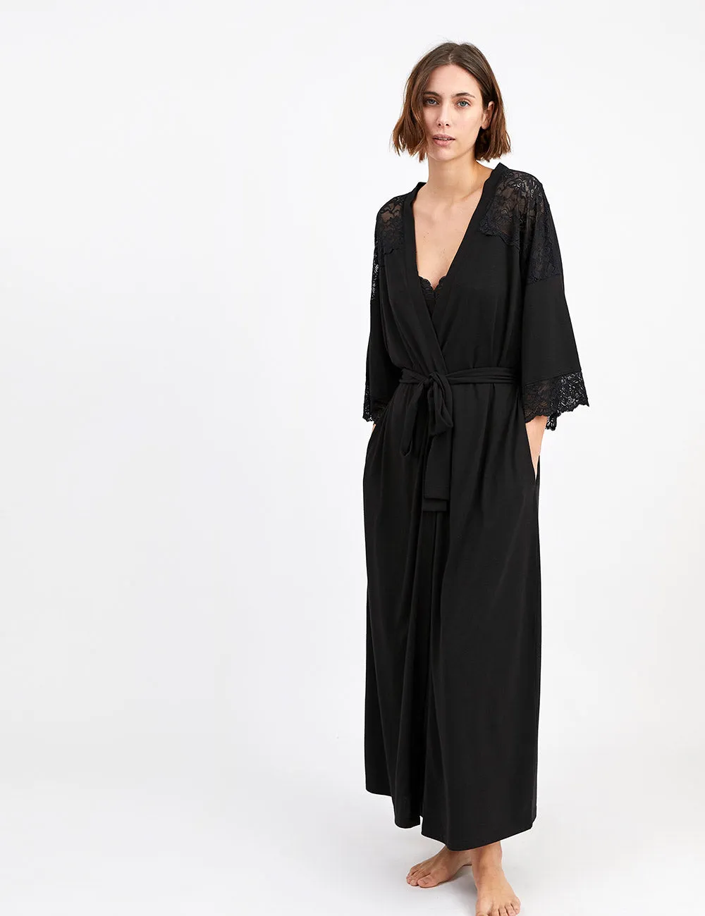 Eliza Robe Maxi Bridal Black