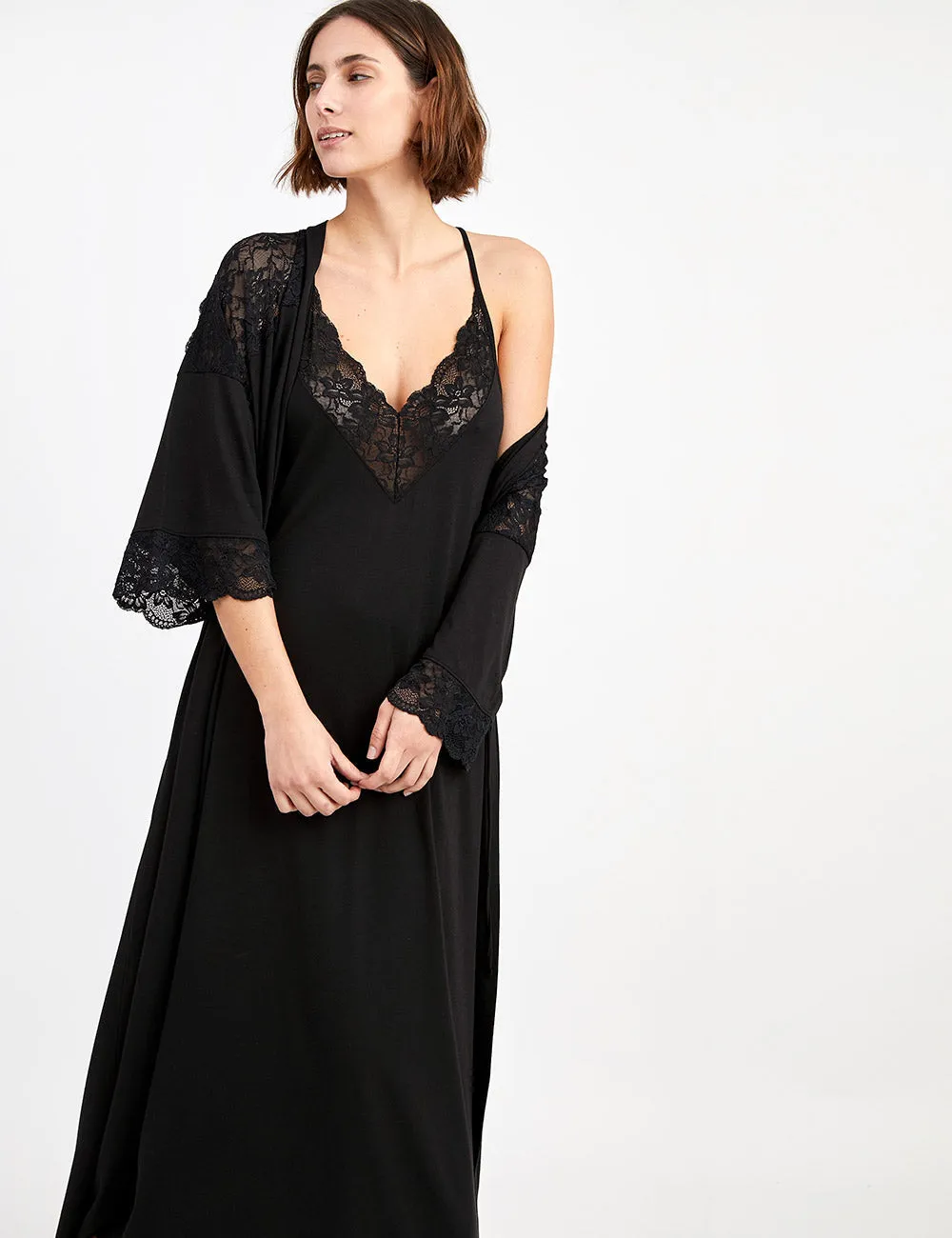 Eliza Robe Maxi Bridal Black