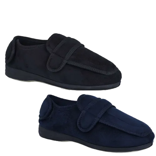 GROSBY Bi-Fold Mens Slippers Scuffs Shoes Indoor Outdoor Memory Foam Moccasins