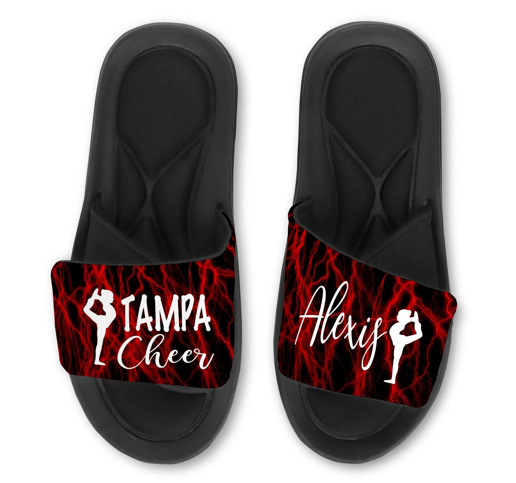 Gymnastics Custom Slides / Sandals with Lightning Design