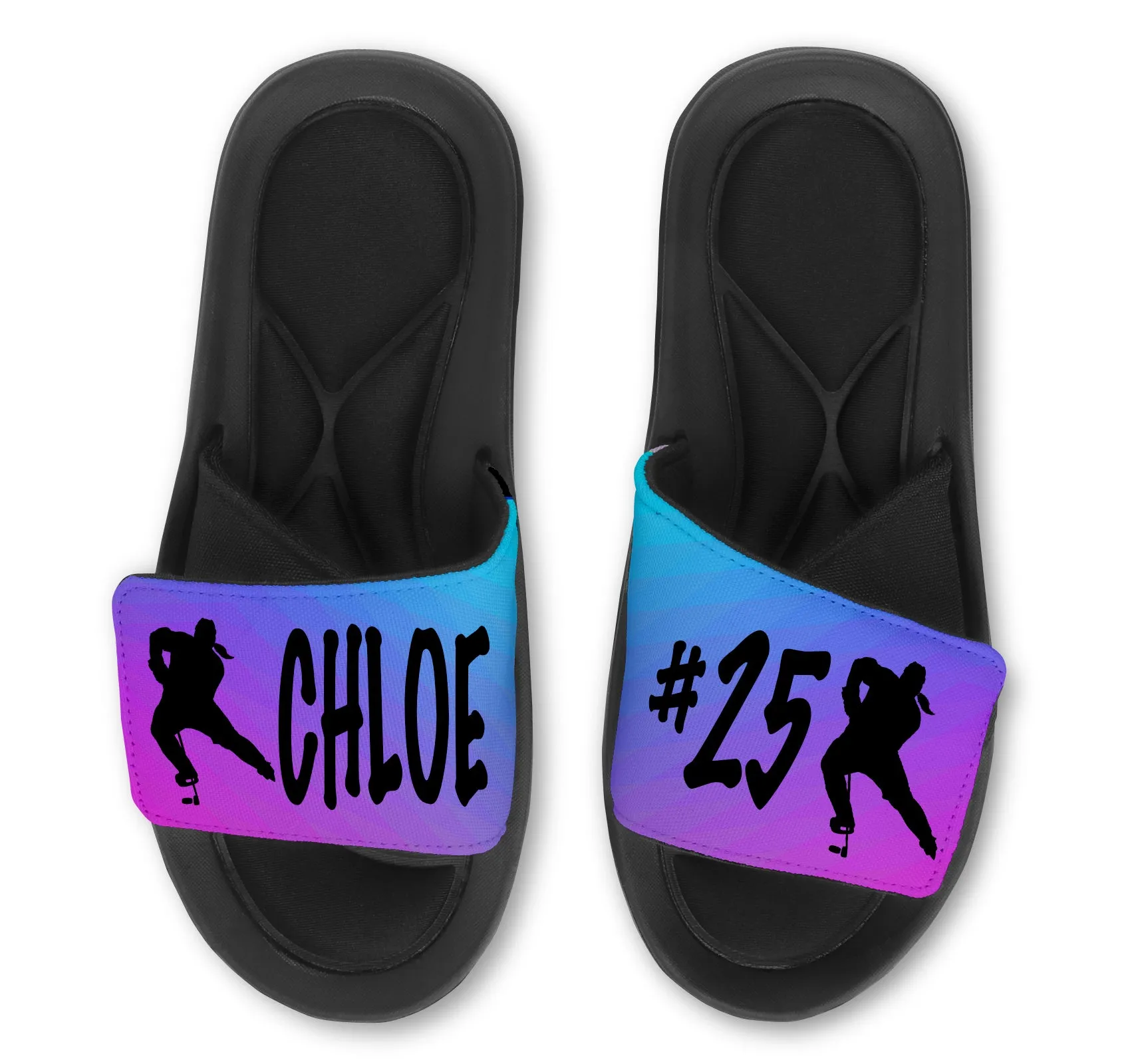 Hockey Abstract Custom Slides / Sandals - Choose your Background Color