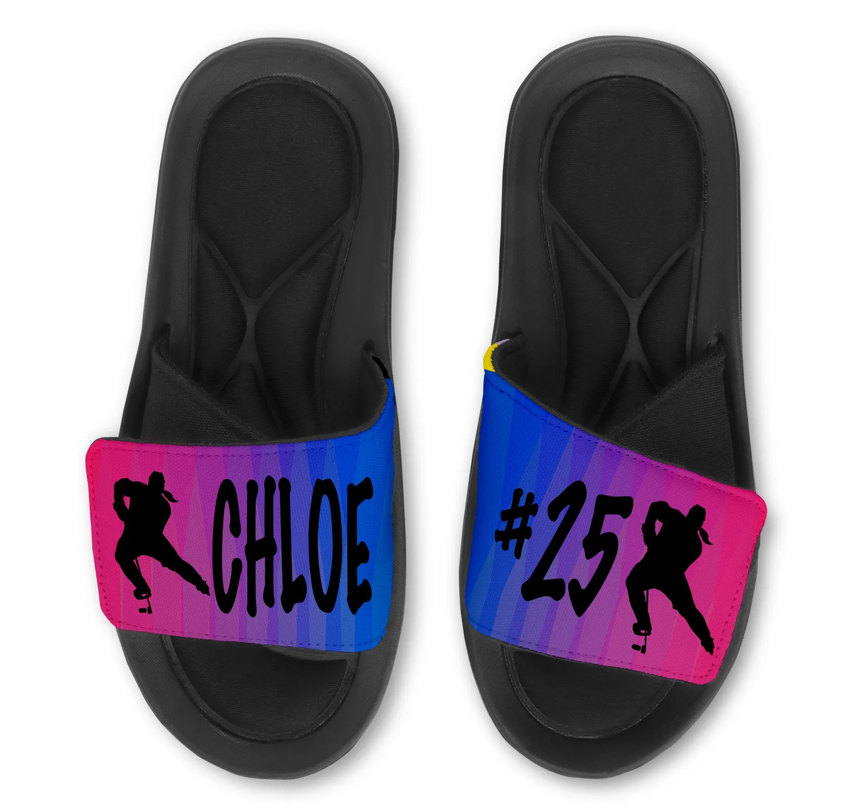 Hockey Abstract Custom Slides / Sandals - Choose your Background Color