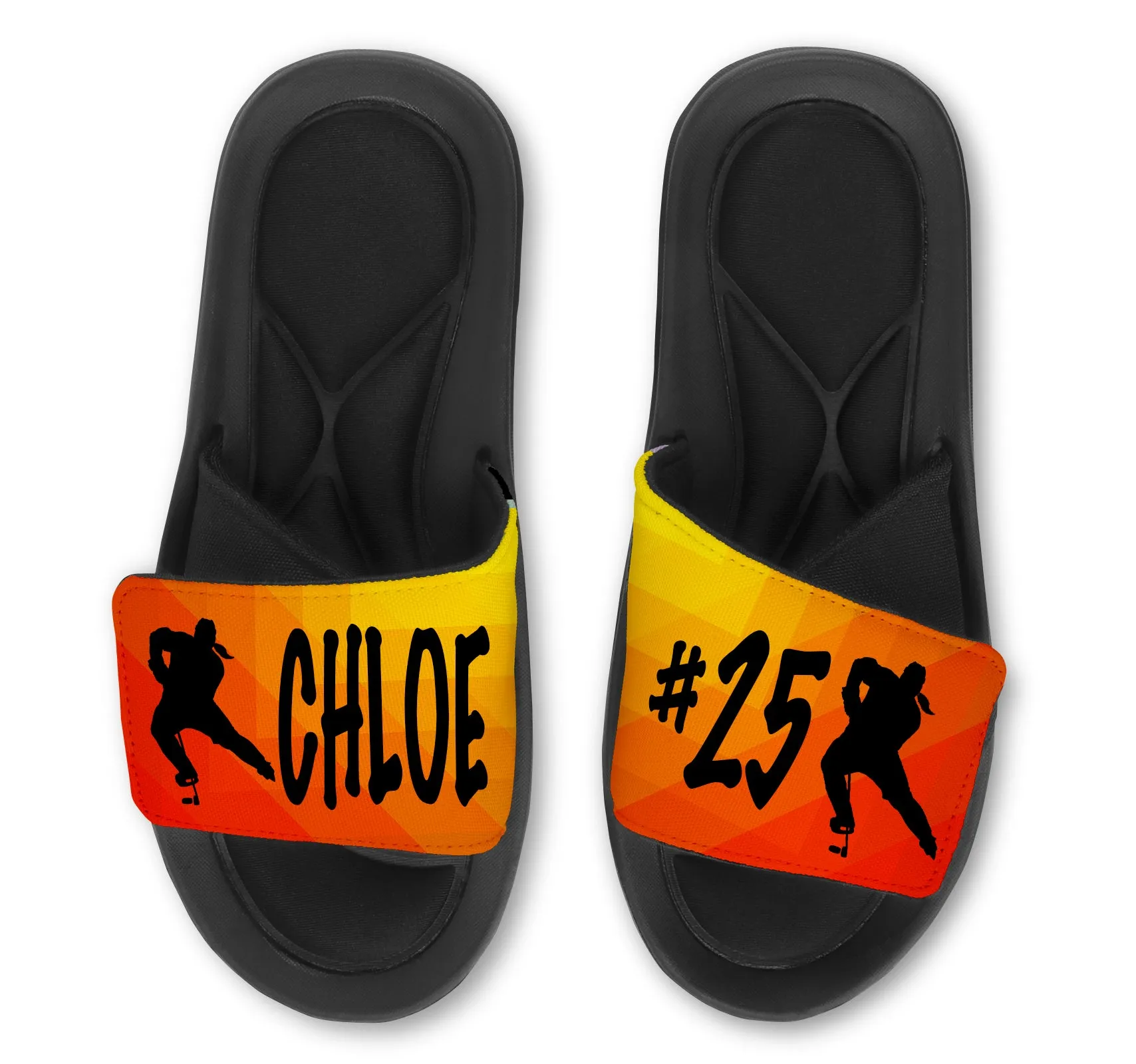 Hockey Abstract Custom Slides / Sandals - Choose your Background Color