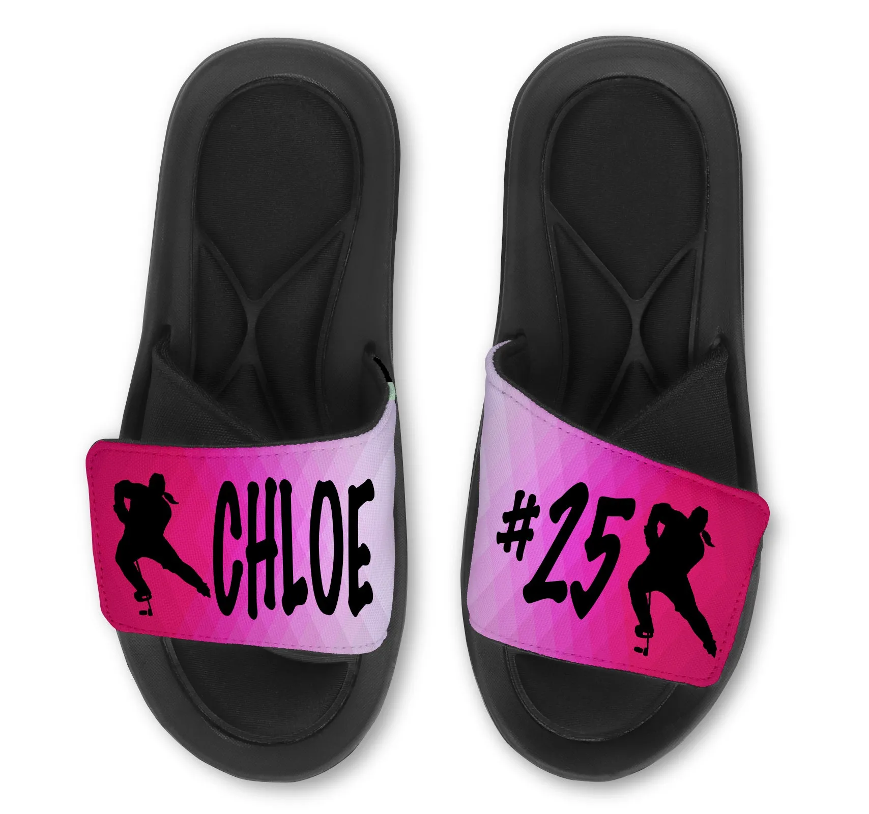 Hockey Abstract Custom Slides / Sandals - Choose your Background Color