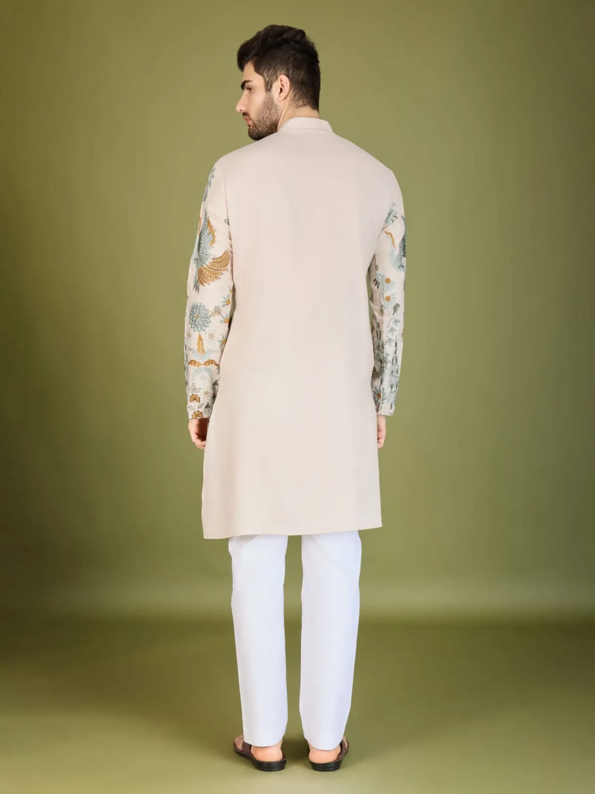 Ivery Colour Soft Viscose Reyon Silk Heritage Style With Heavy Thread Work With Sequines Work Kurta Payjama