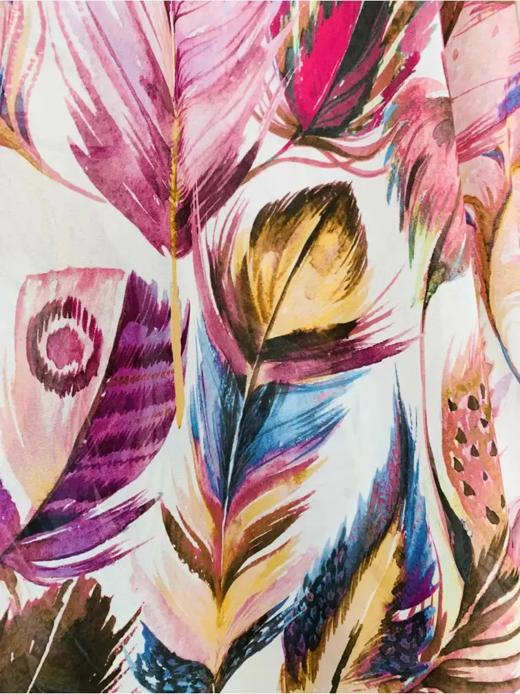 JC071065 Purple-Pink Feather Kimono