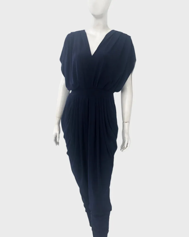 Nora V-Neck Pleated Jersey Jumpsuit