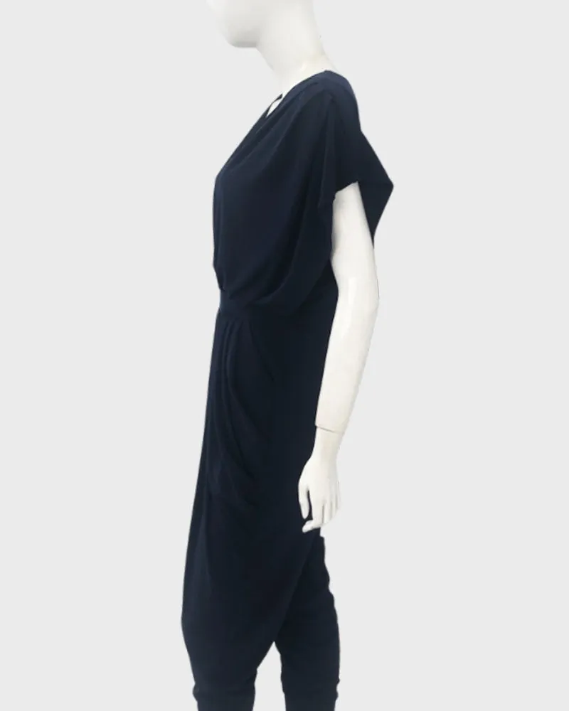 Nora V-Neck Pleated Jersey Jumpsuit