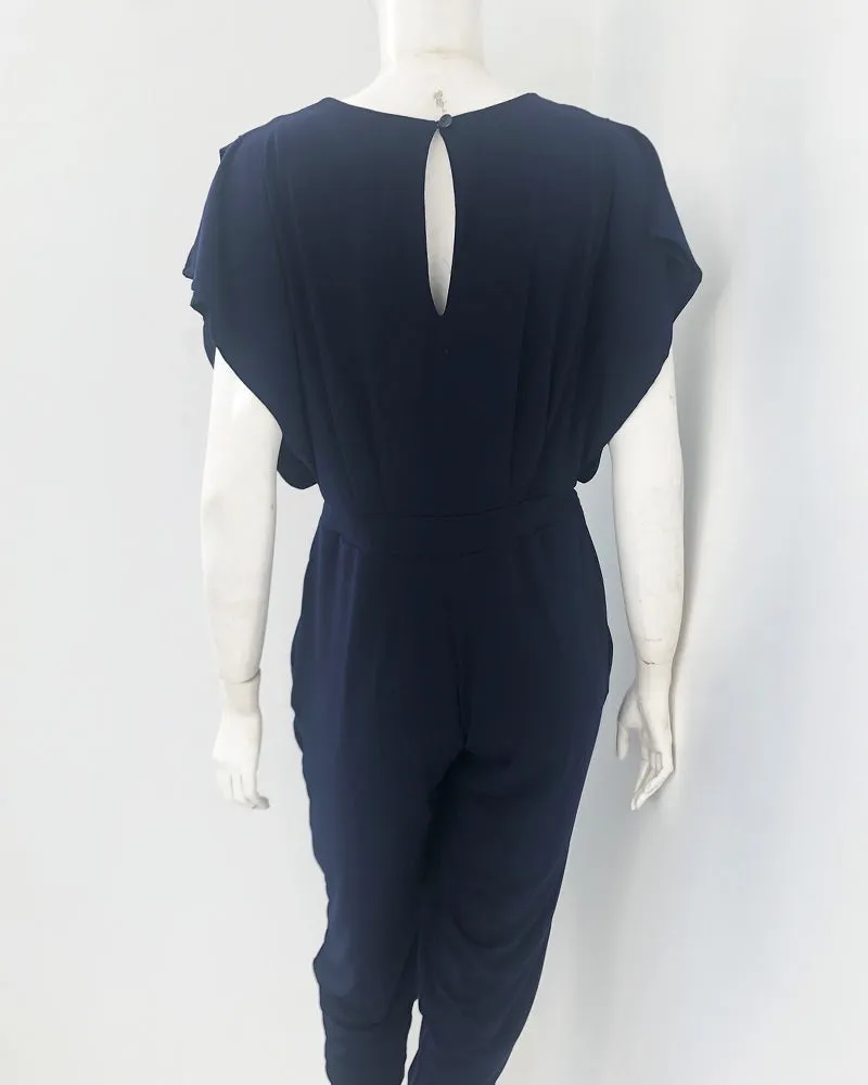 Nora V-Neck Pleated Jersey Jumpsuit