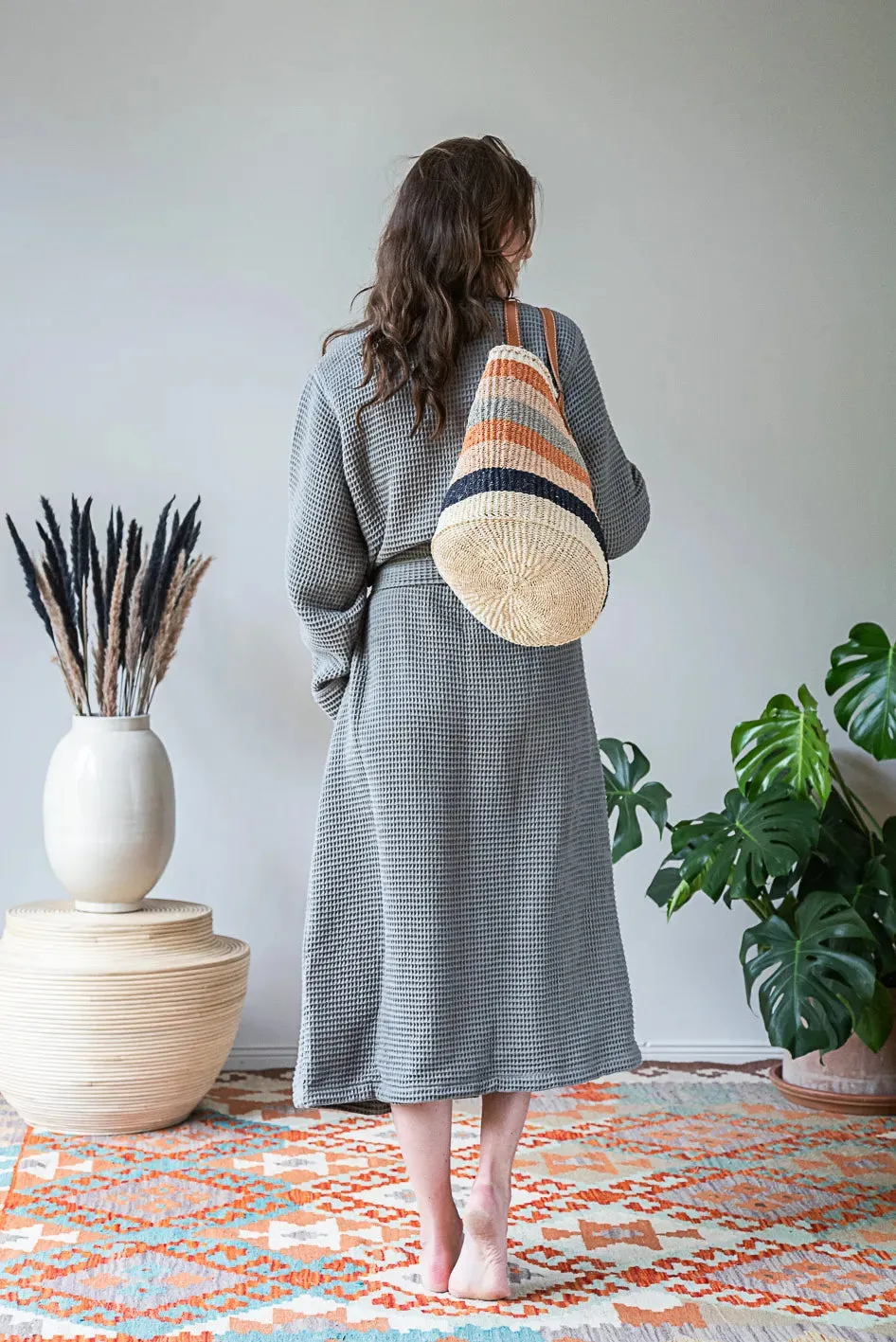 Pamuk Waffle Bathrobe – Dark Gray 100% cotton