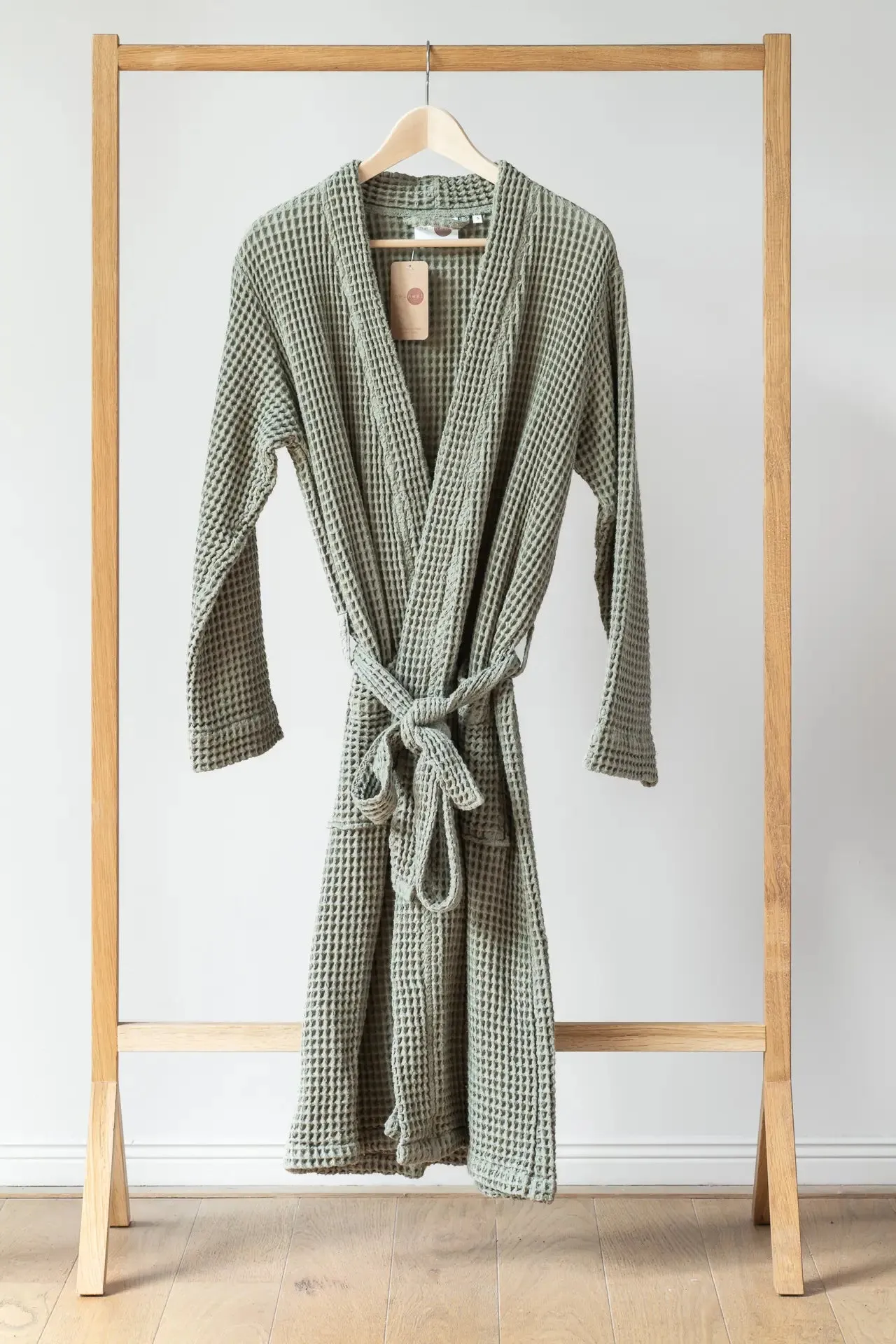 Pamuk Waffle Bathrobe – Moss Green 100% cotton
