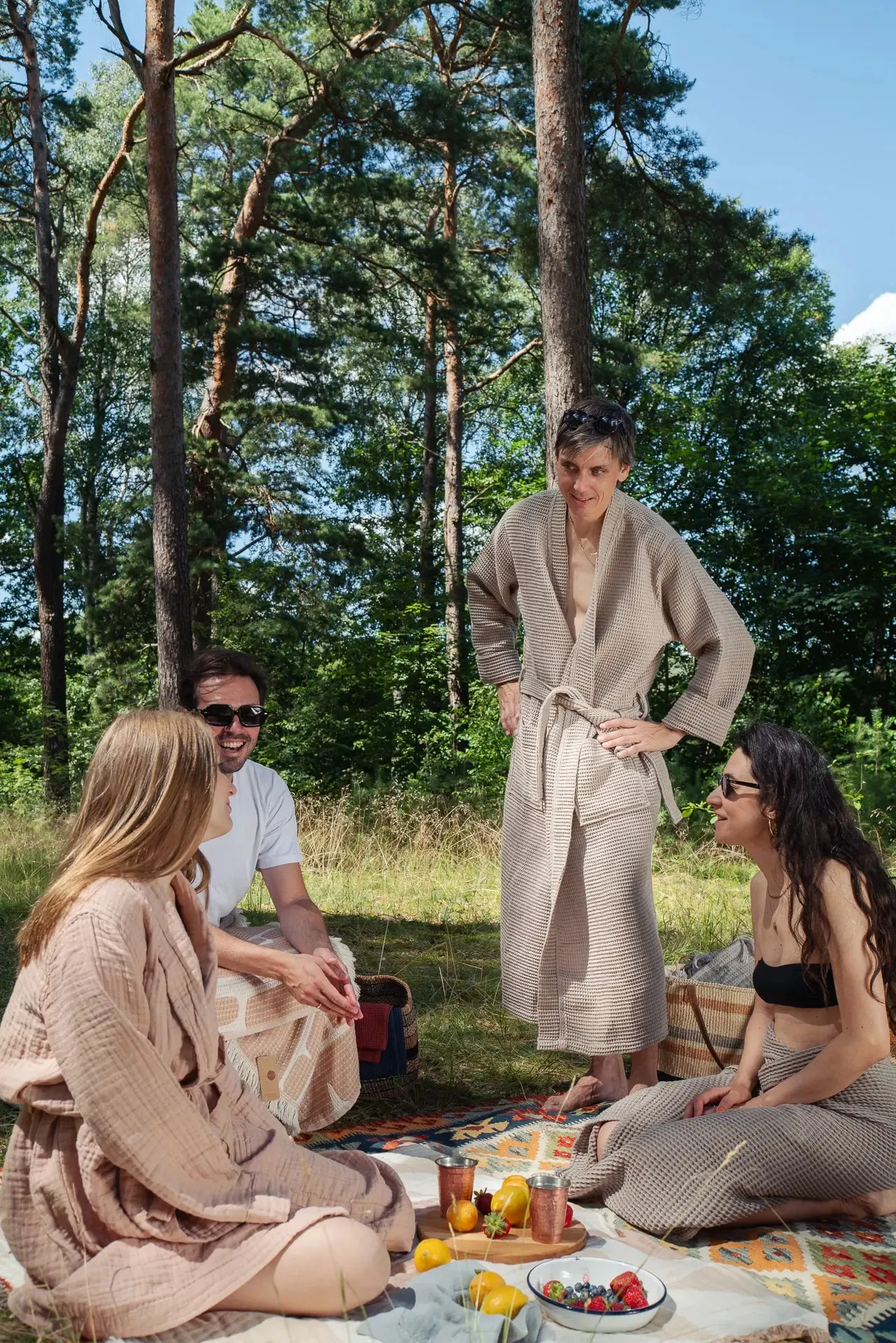 Pamuk Waffle Bathrobe – Warm Gray 100% cotton
