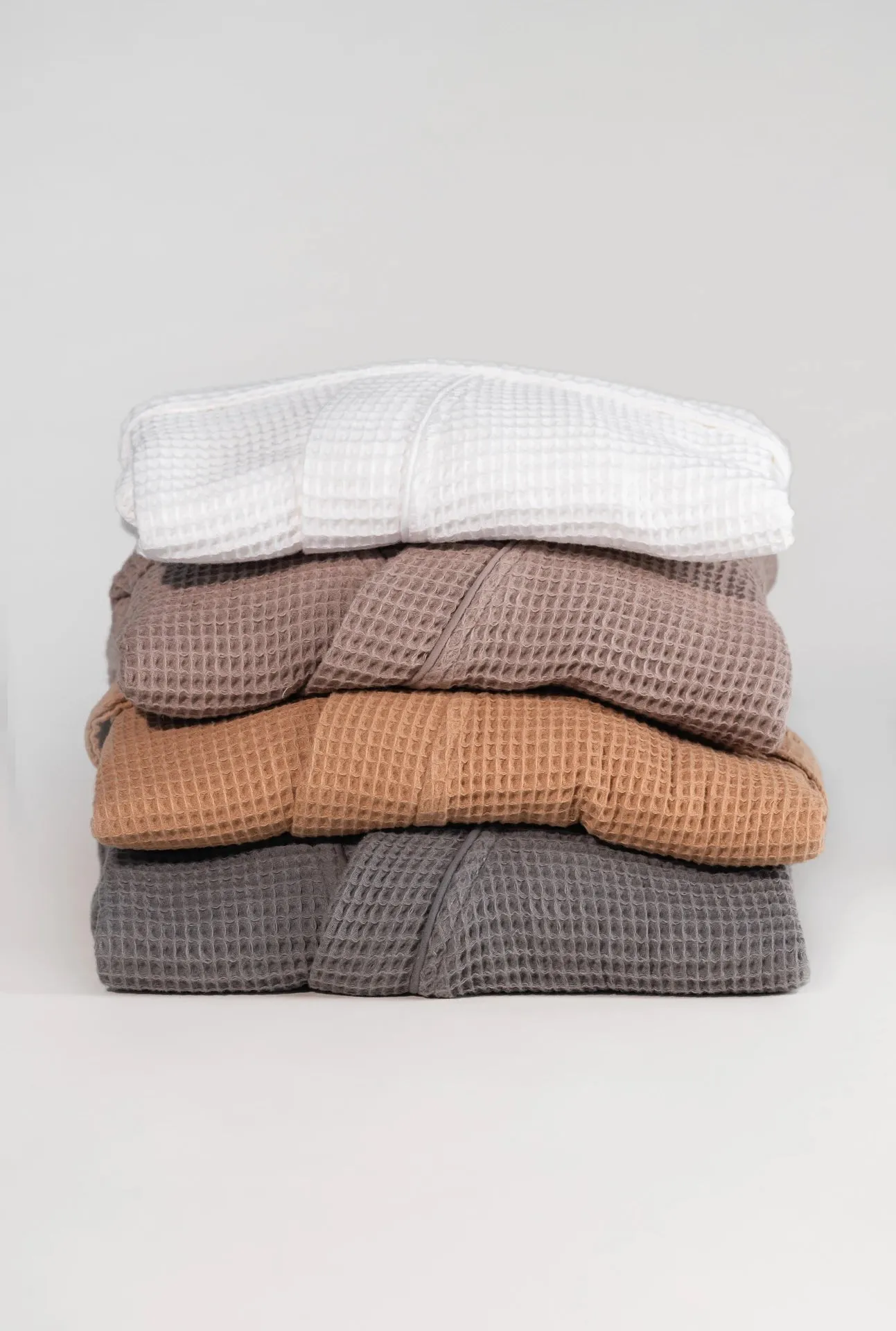 Pamuk Waffle Bathrobe – Warm Gray 100% cotton