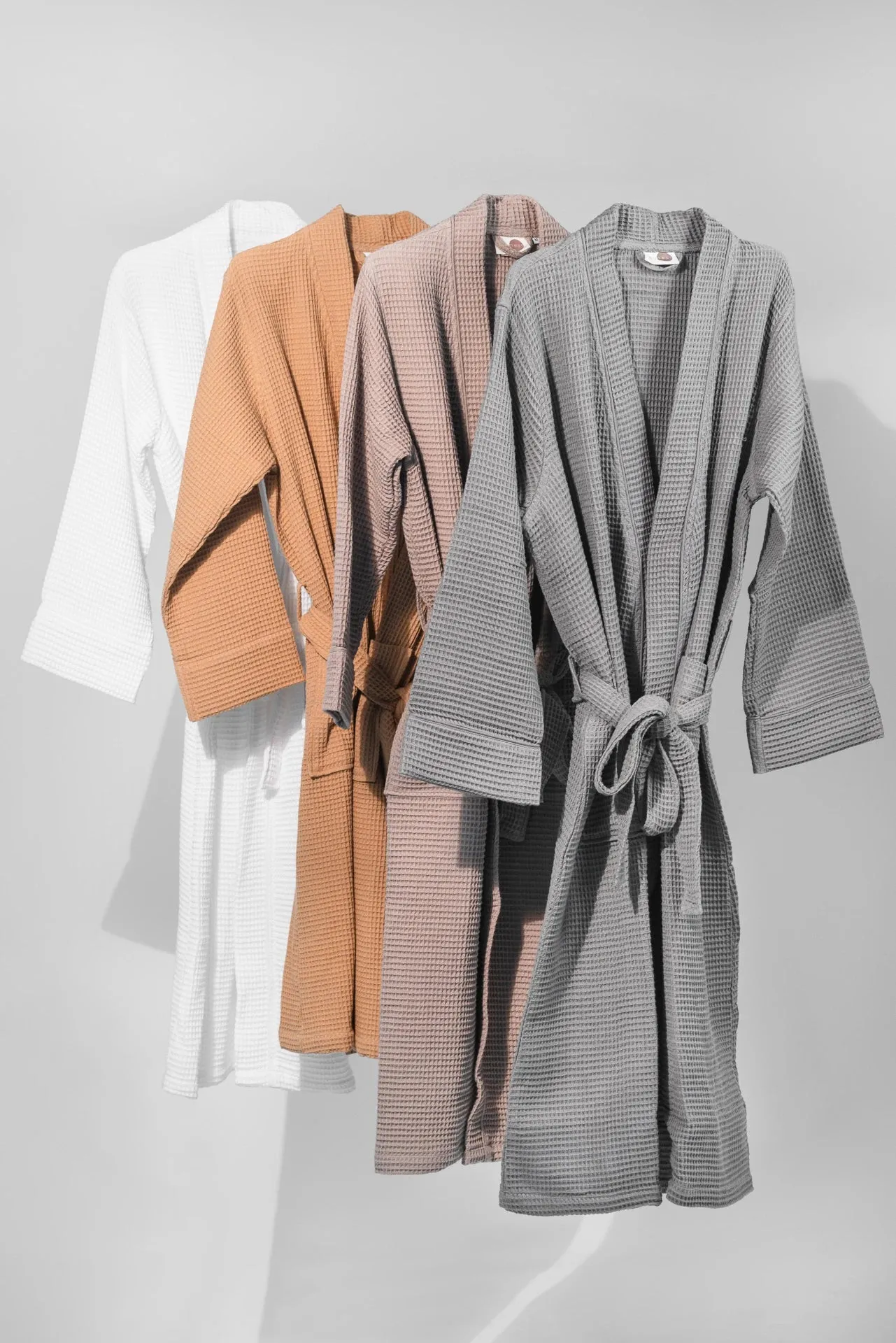 Pamuk Waffle Bathrobe – Warm Gray 100% cotton