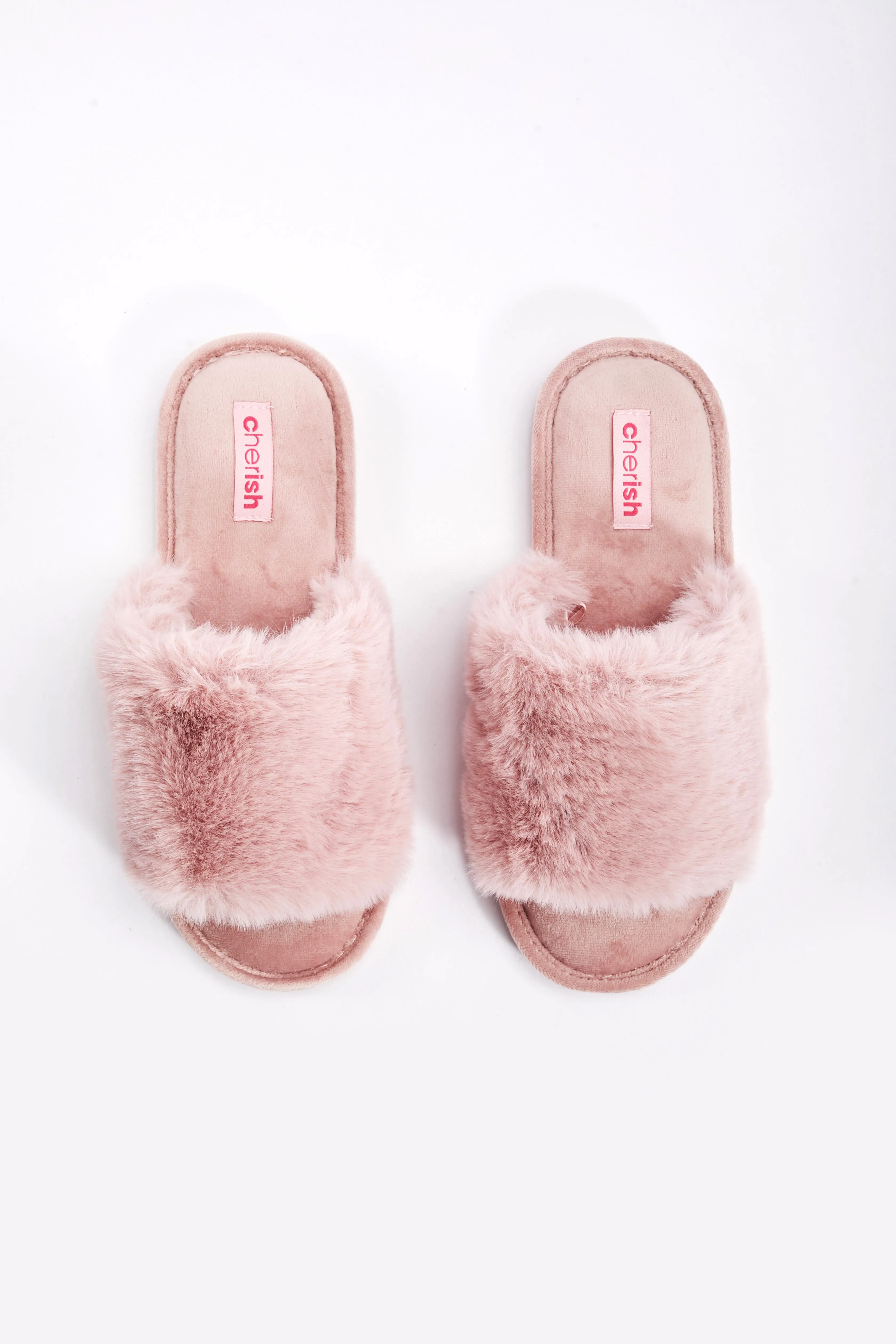 Pink Faux Fur Slippers