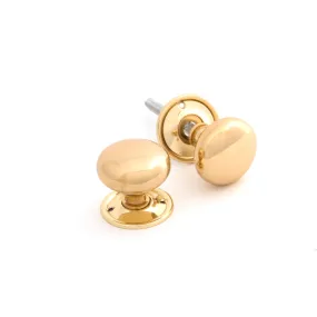 Polished Brass Mushroom Mortice/Rim Knob Set | From The Anvil