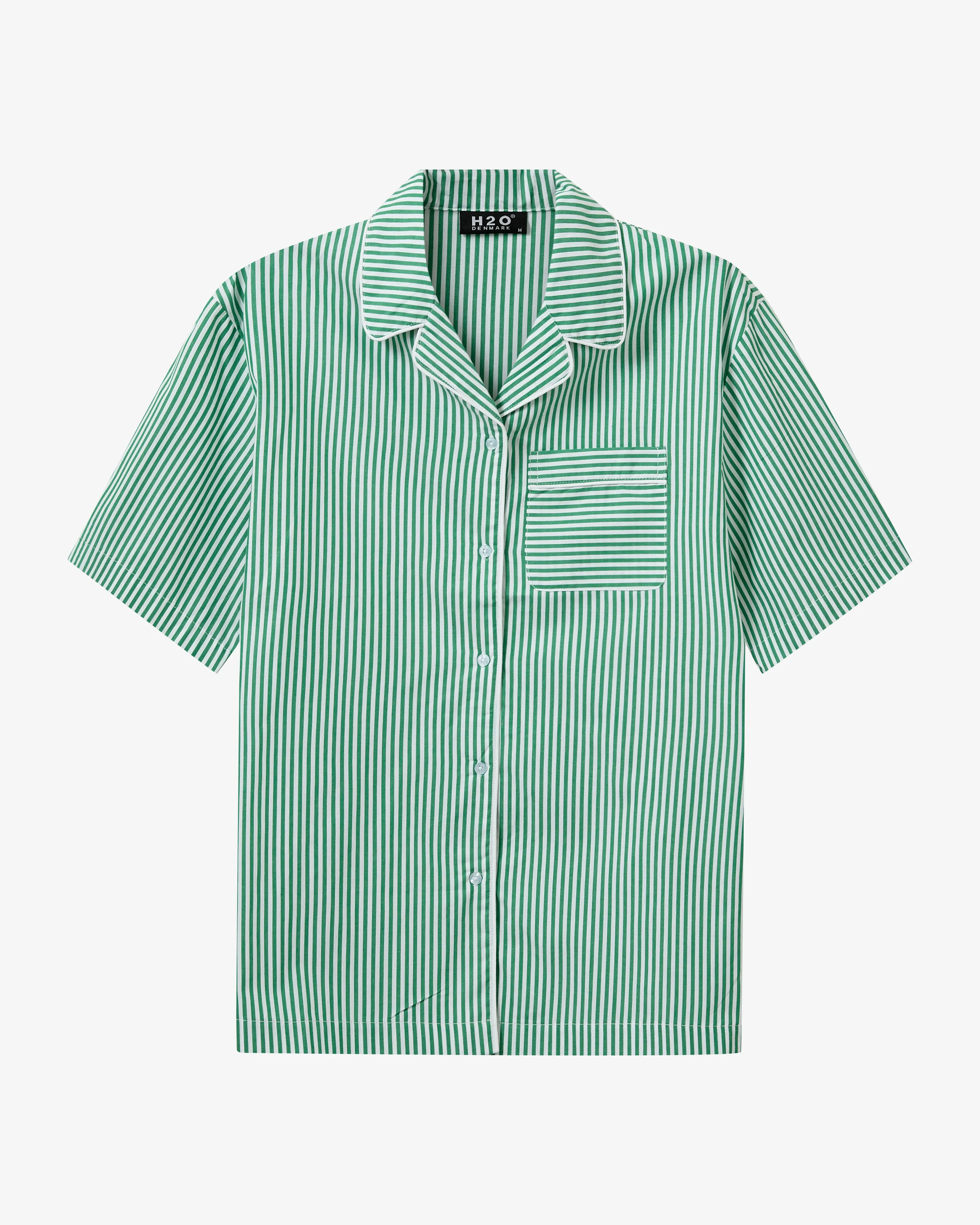 Rønne Pajamas Shirt - Green/White