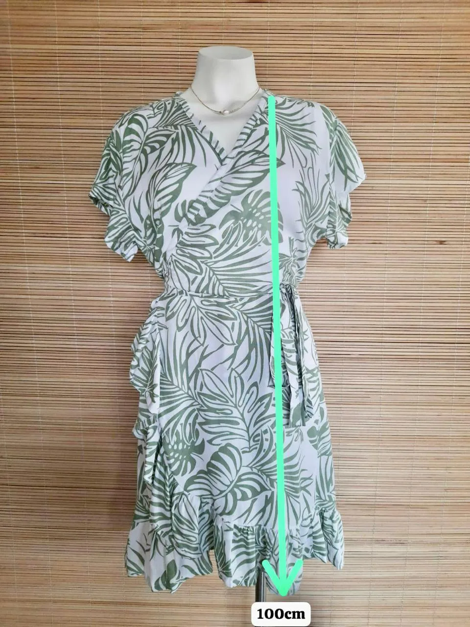SHORT DRESS KIMONO WRAP in New Palm Green