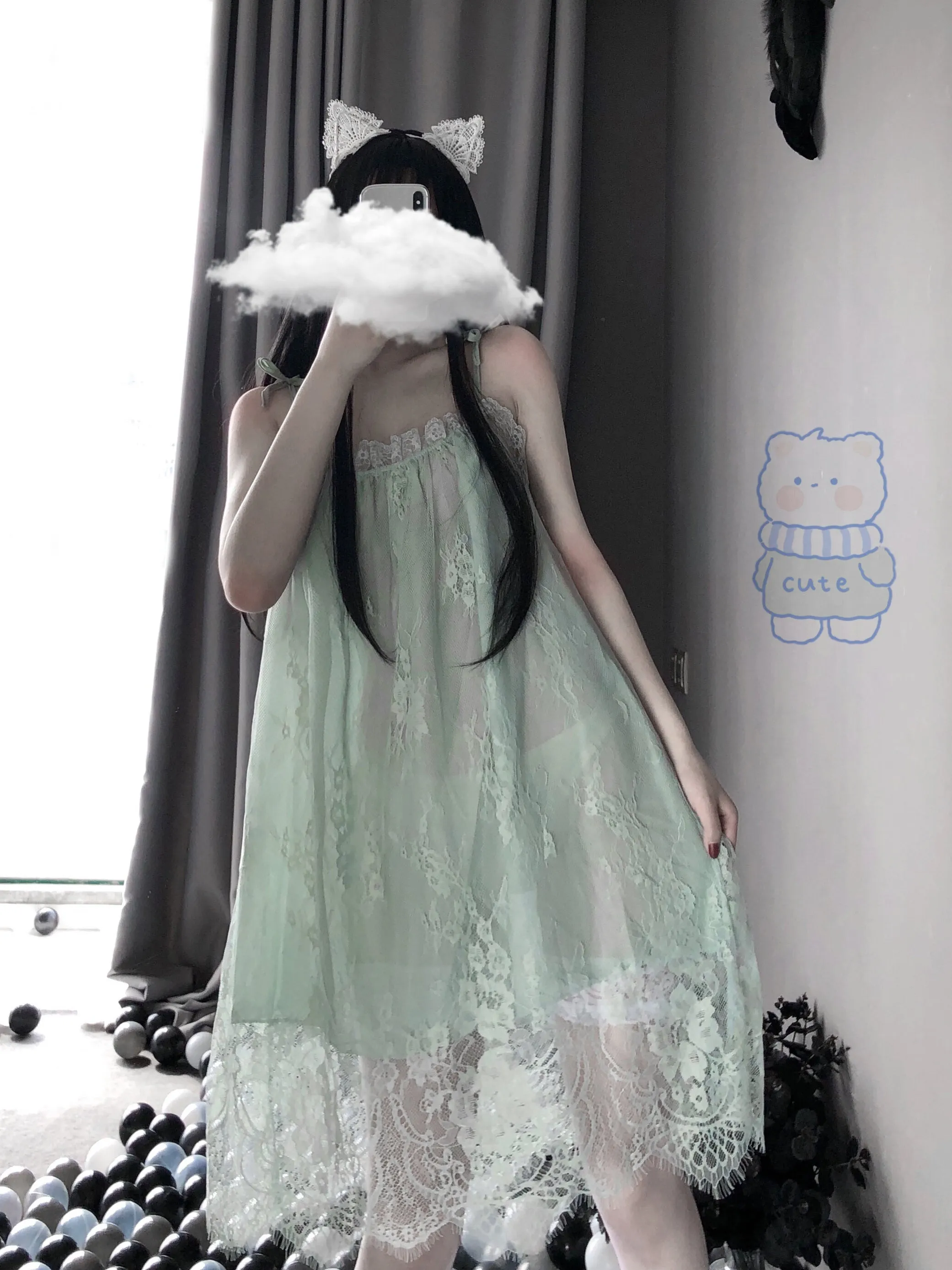 Summer lace sexy nightdress yc23071