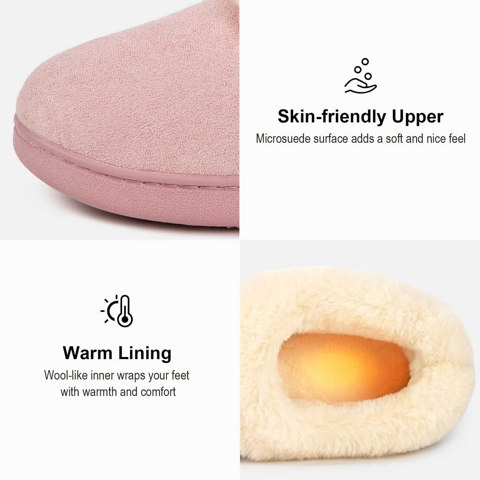 Women's Fluffy Memory Foam Closed-back Slippers