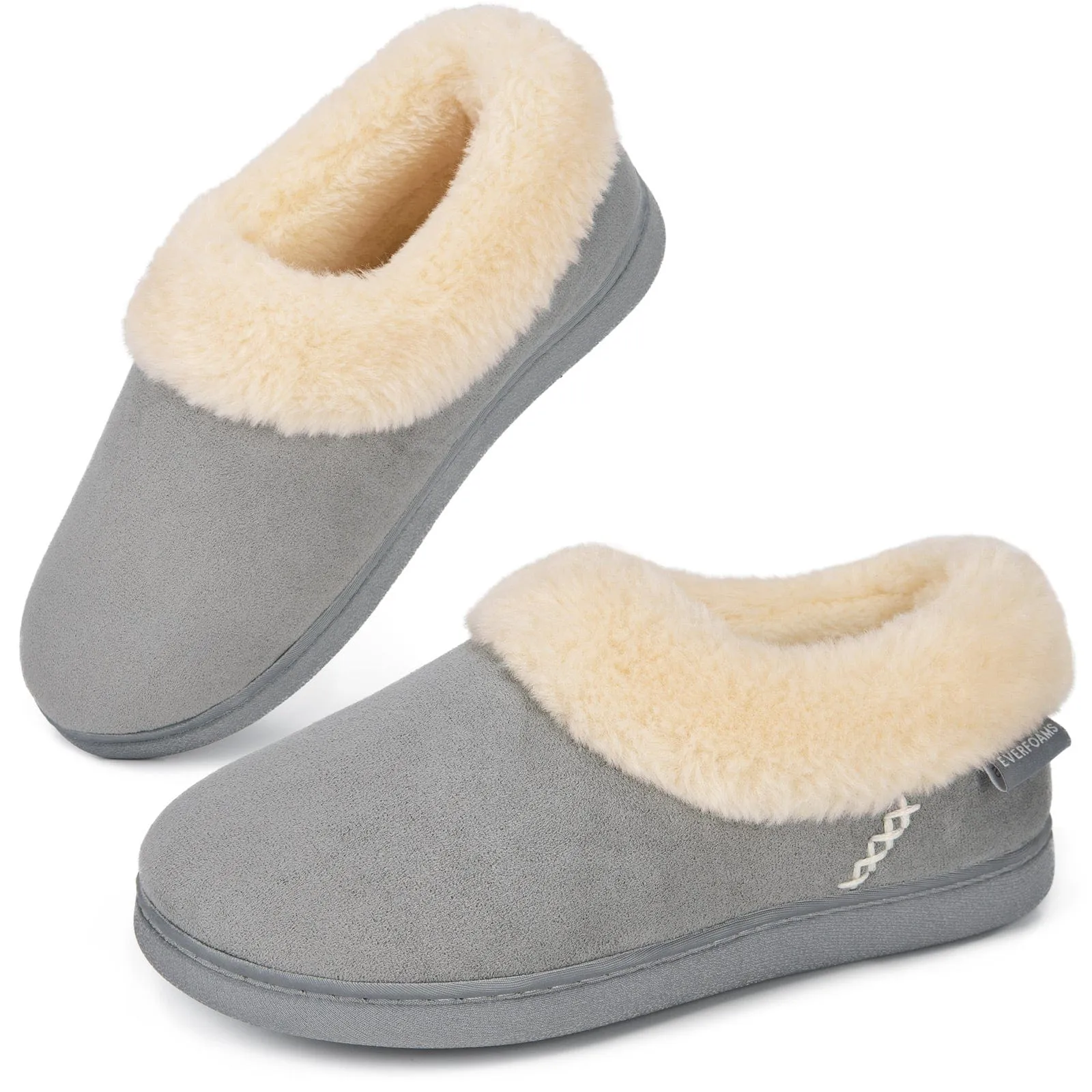 Women's Fluffy Memory Foam Closed-back Slippers