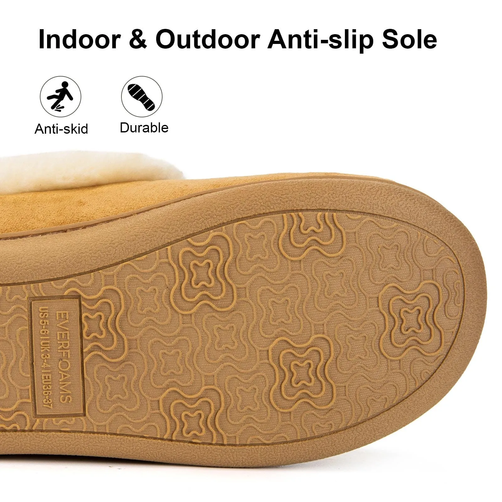 Women's Fluffy Memory Foam Closed-back Slippers