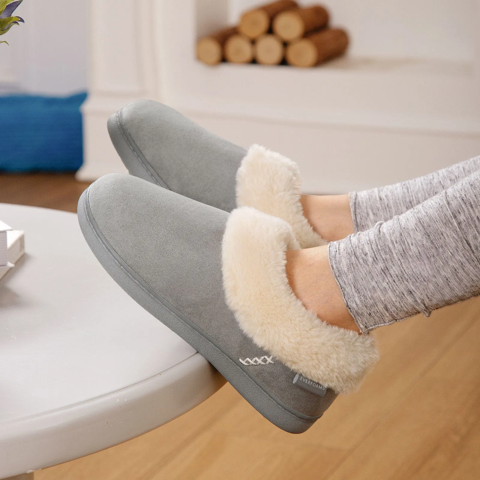Women's Fluffy Memory Foam Closed-back Slippers