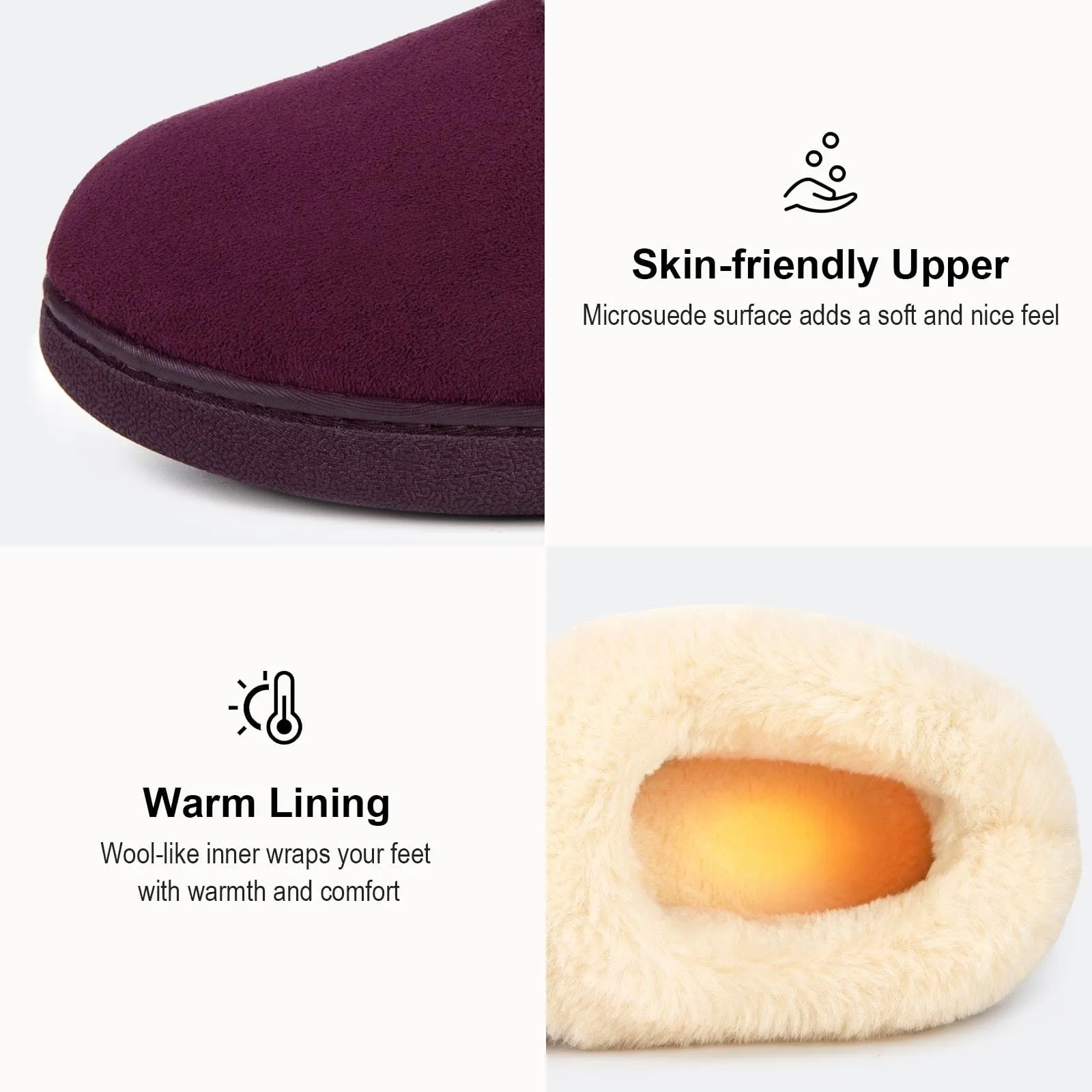 Women's Fluffy Memory Foam Closed-back Slippers