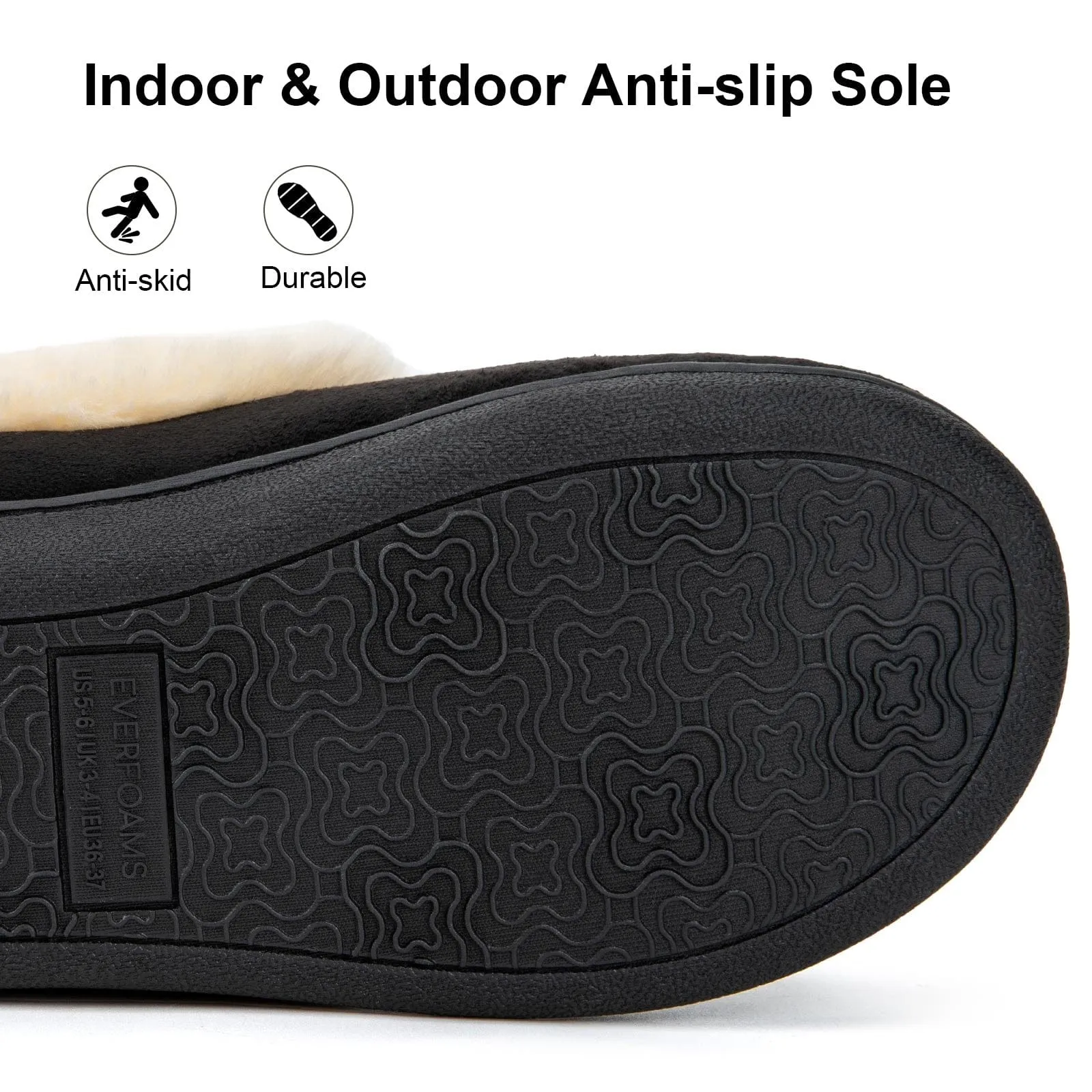 Women's Fluffy Memory Foam Closed-back Slippers