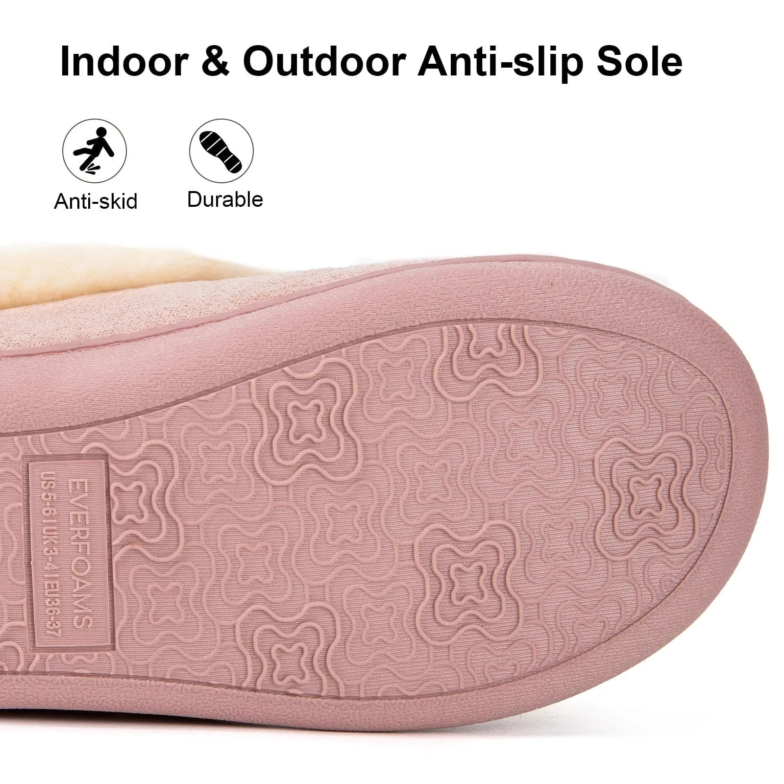 Women's Fluffy Memory Foam Closed-back Slippers