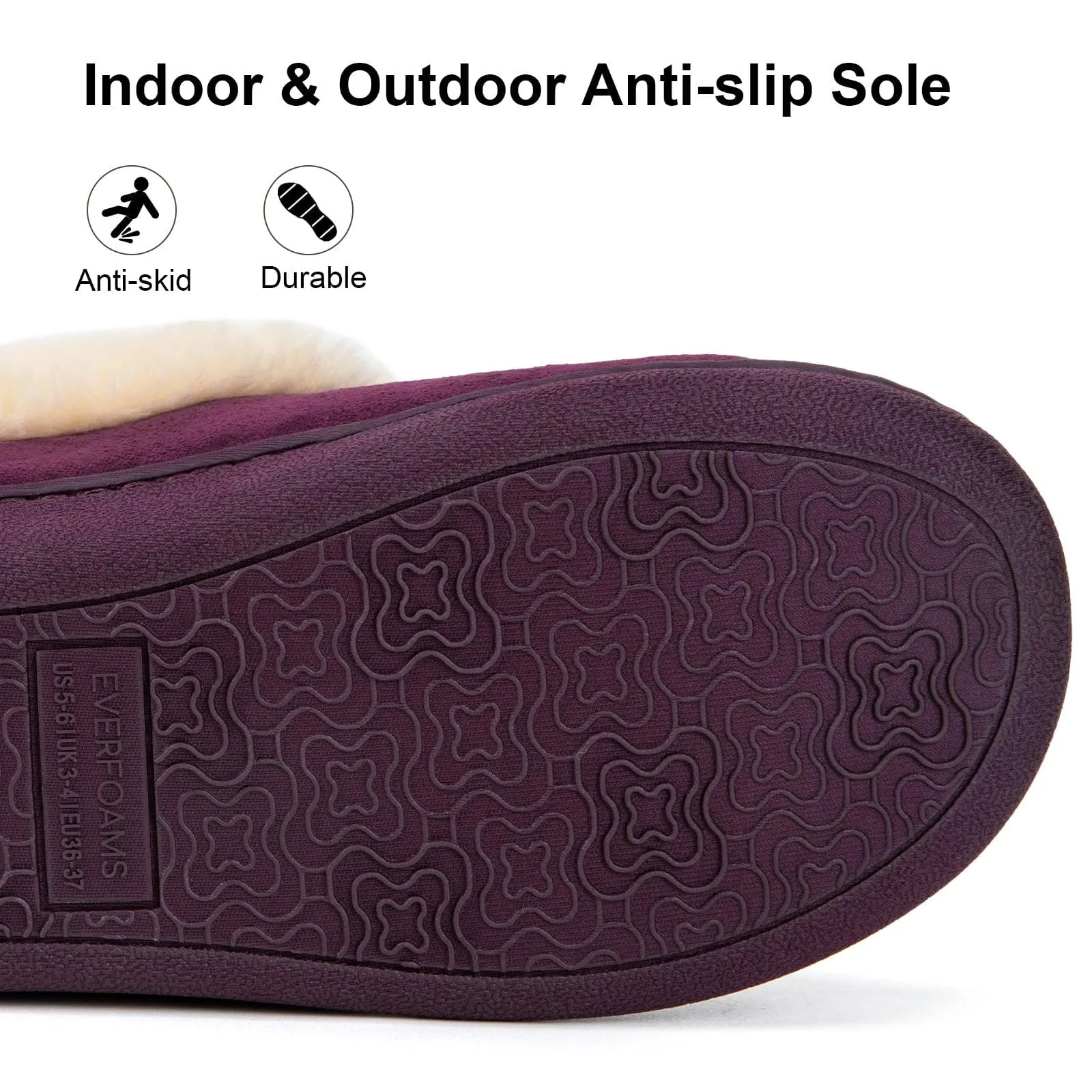 Women's Fluffy Memory Foam Closed-back Slippers