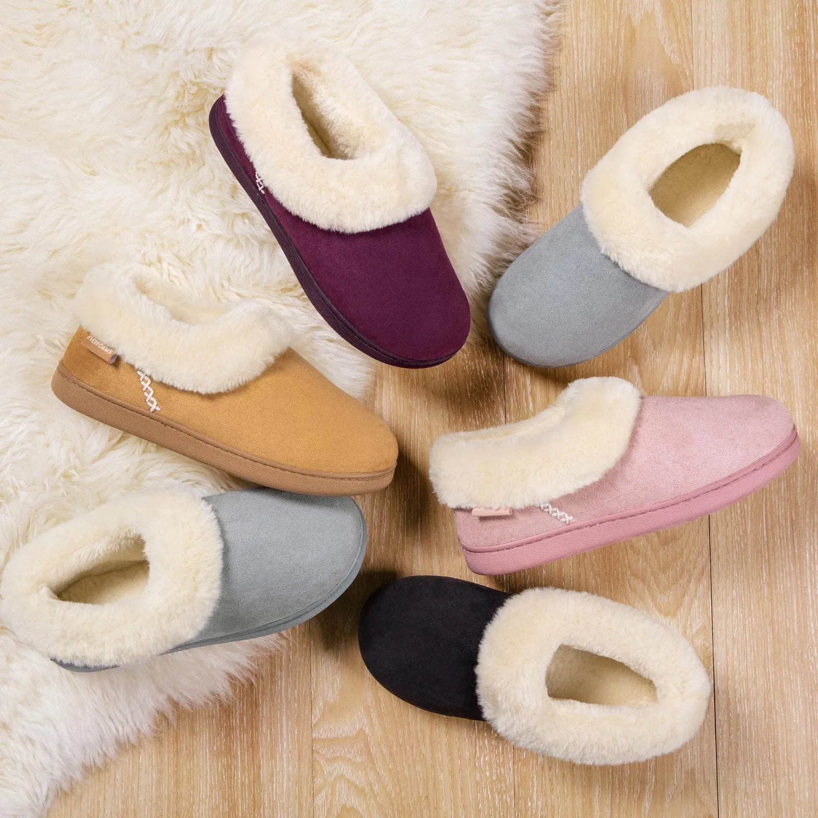 Women's Fluffy Memory Foam Closed-back Slippers