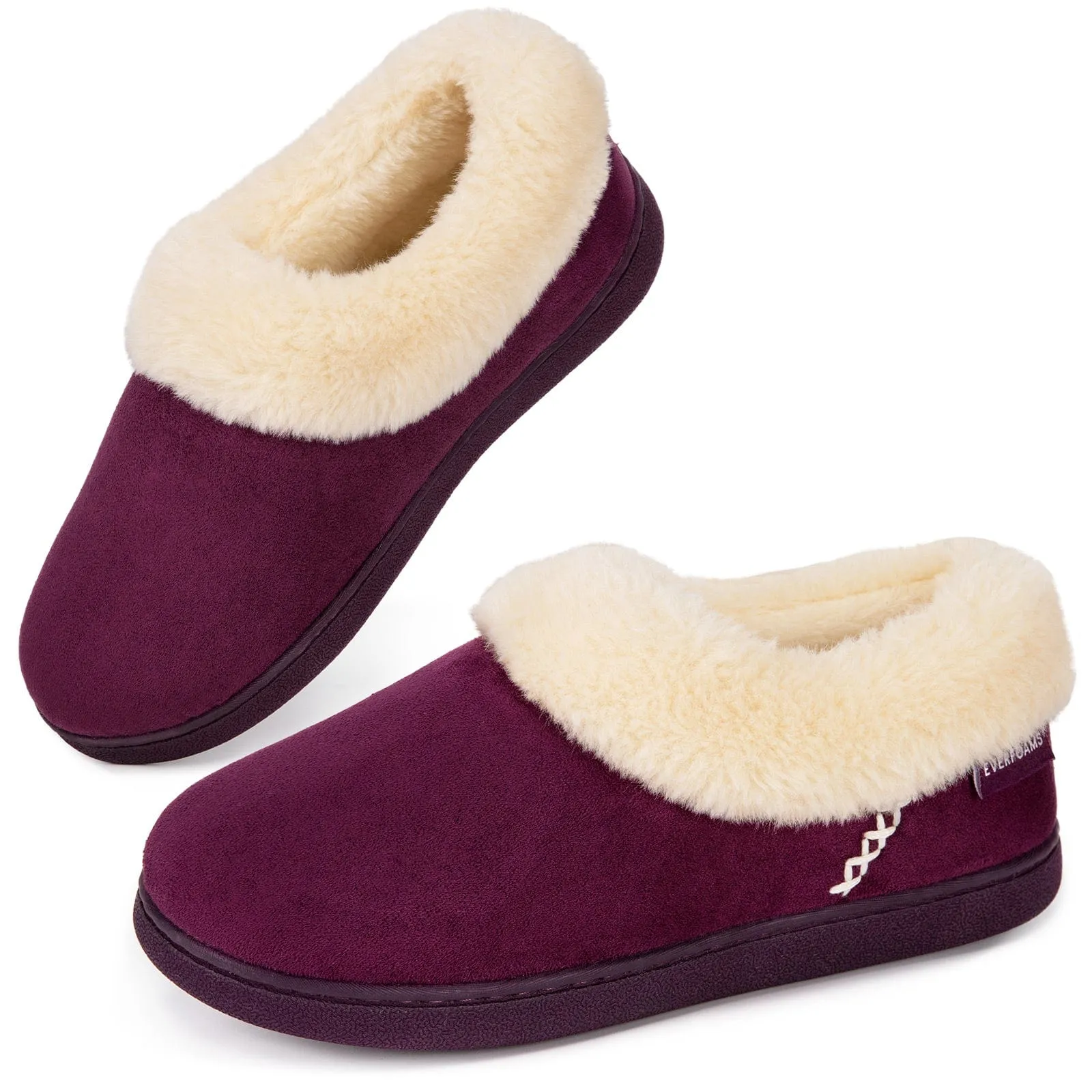 Women's Fluffy Memory Foam Closed-back Slippers